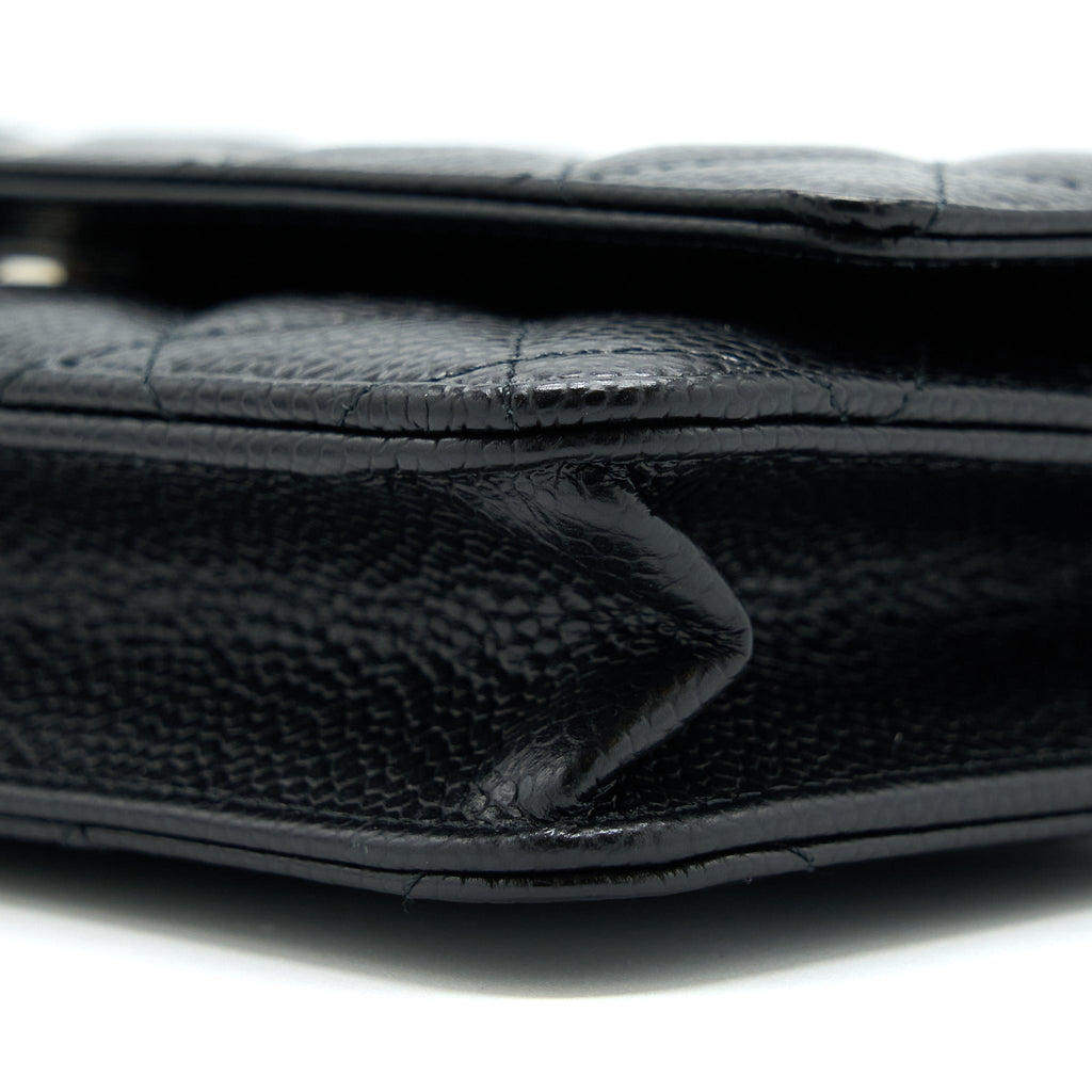 CHANEL CLASSIC WALLET ON CHAIN CAVIAR BLACK SHW (MICROCHIP)