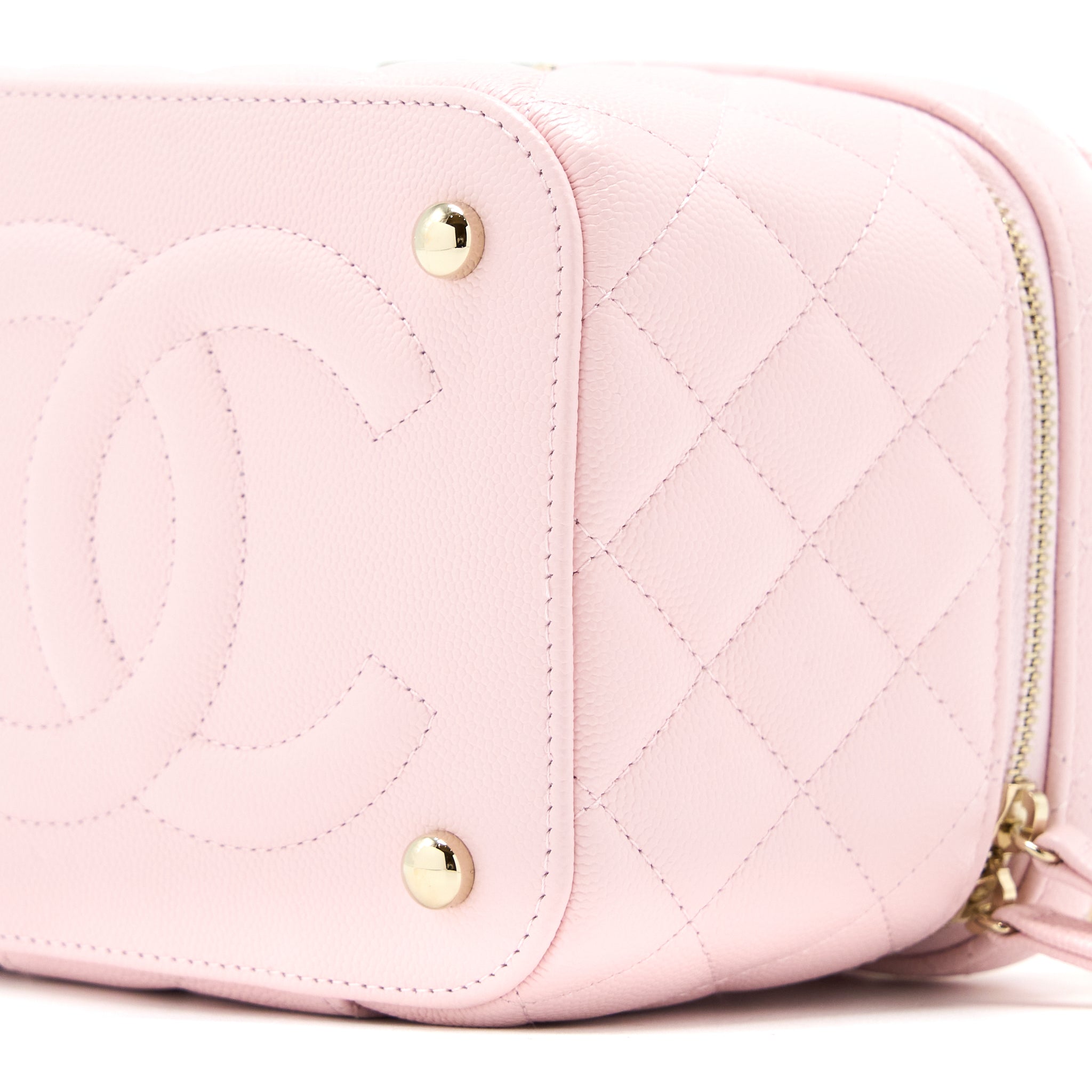 CHANEL 22S TOP HANDLE VANITY BAG CAVIAR LIGHT PINK LGHW (MICROCHIP)
