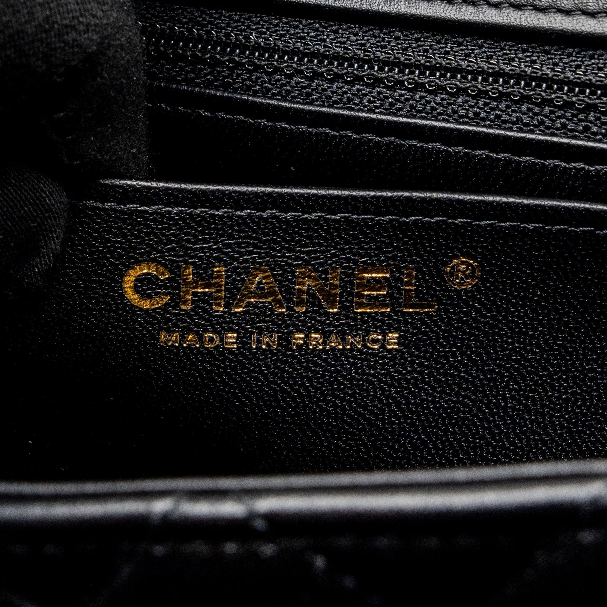 CHANEL MINI SQUARE FLAP BAG LAMBSKIN BLACK LGHW (MICROCHIP)