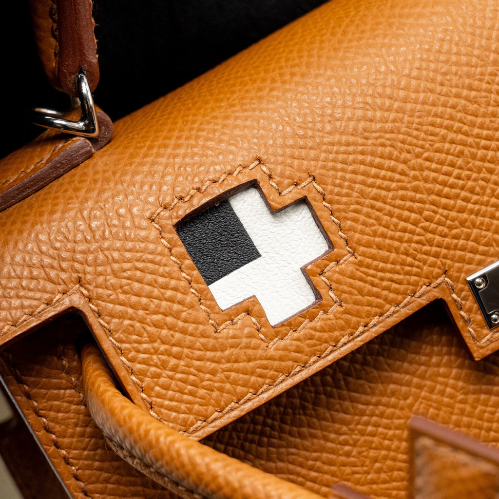 HERMES KELLYDOLE / KELLY DOLE PICTO EPSOM GOLD / ZANZIBAR /  ORANGE FIELD / MILTON SHW