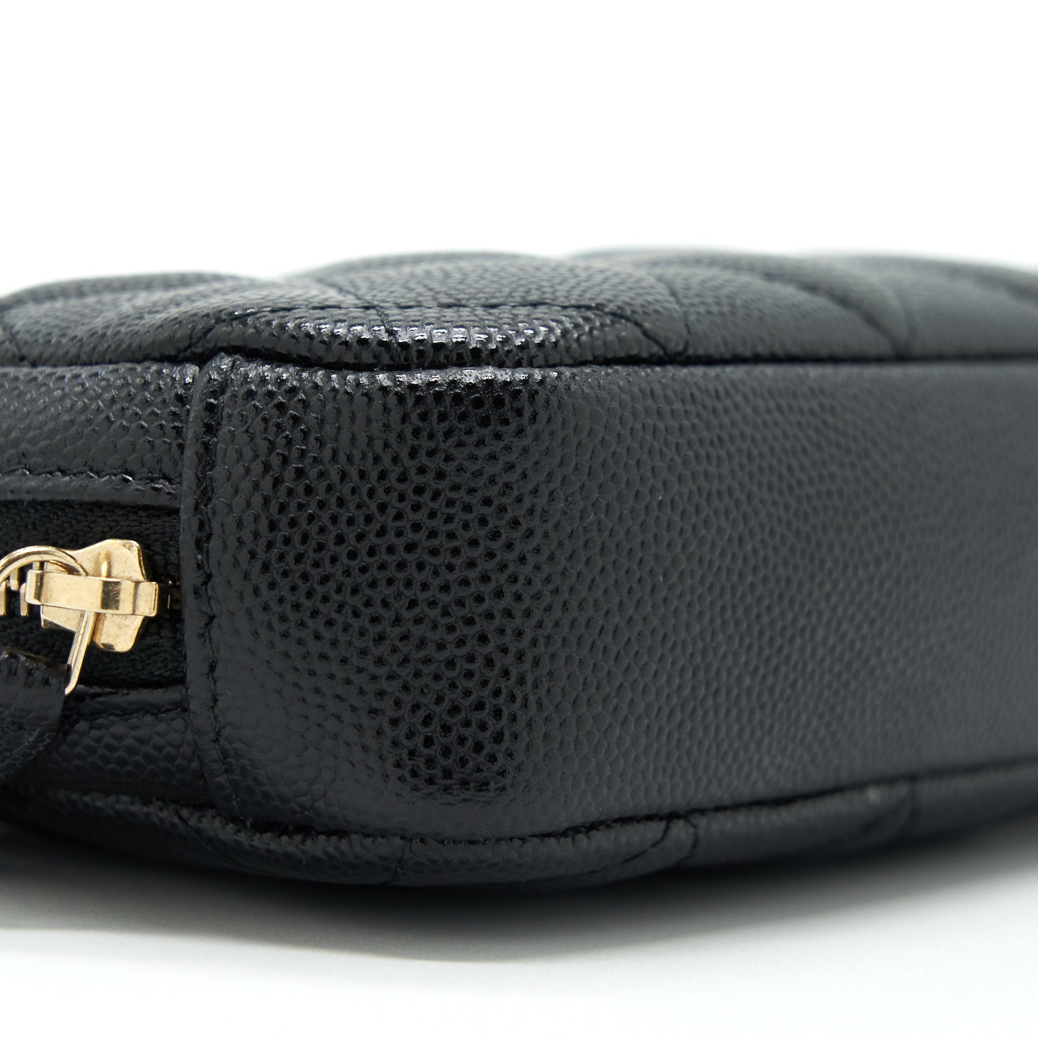 CHANEL SMALL ZIPPER VANITY POUCH CAVIAR BLACK LGHW
