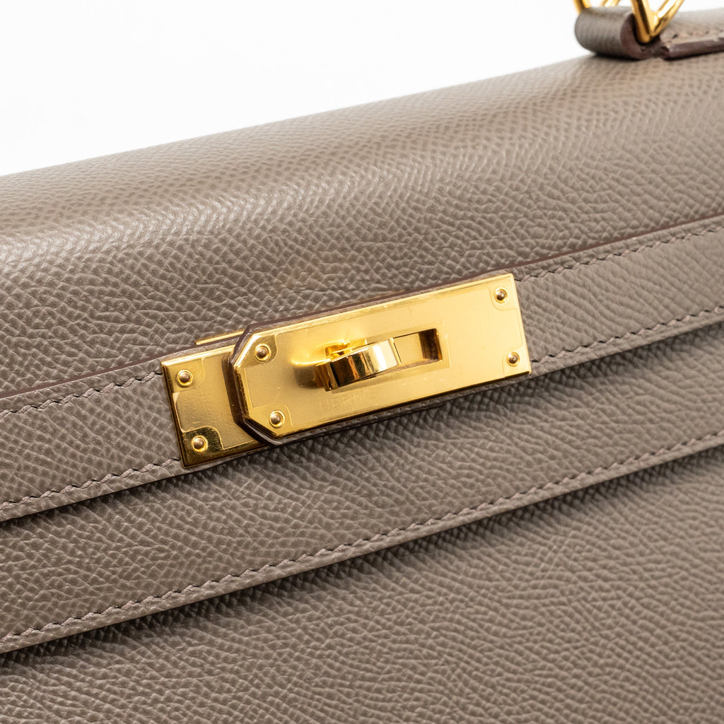 HERMES KELLY 28 EPSOM GRIS ETAIN GHW