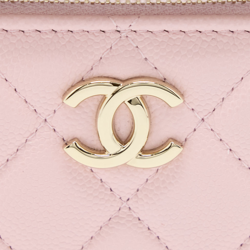 CHANEL 22S TOP HANDLE VANITY BAG CAVIAR LIGHT PINK LGHW (MICROCHIP)