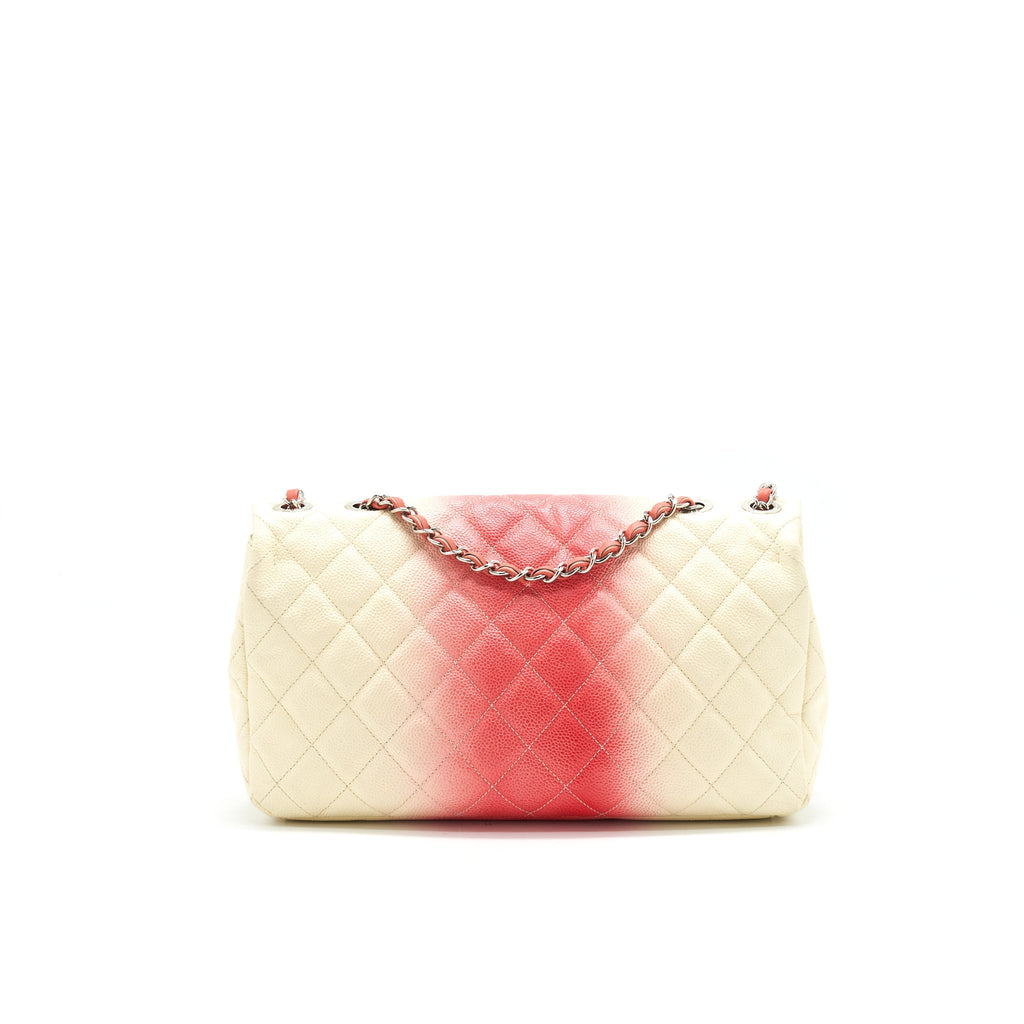 CHANEL MULTI COLOR CAVIAR LARGE FLAP BAG WITH SHW