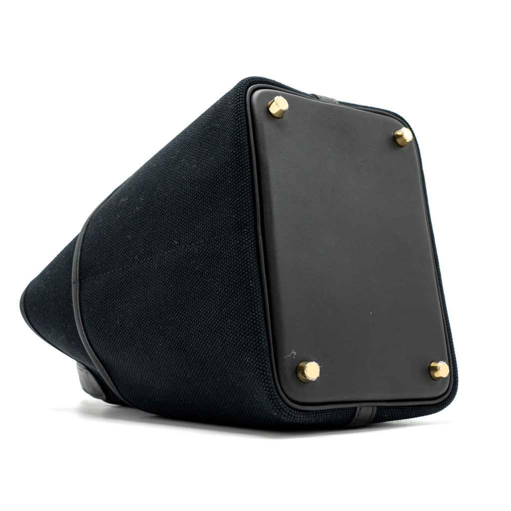 HERMES PICOTIN CARGO 18 LOCK BAG SWIFT / TOILE CANVAS BLACK GHW