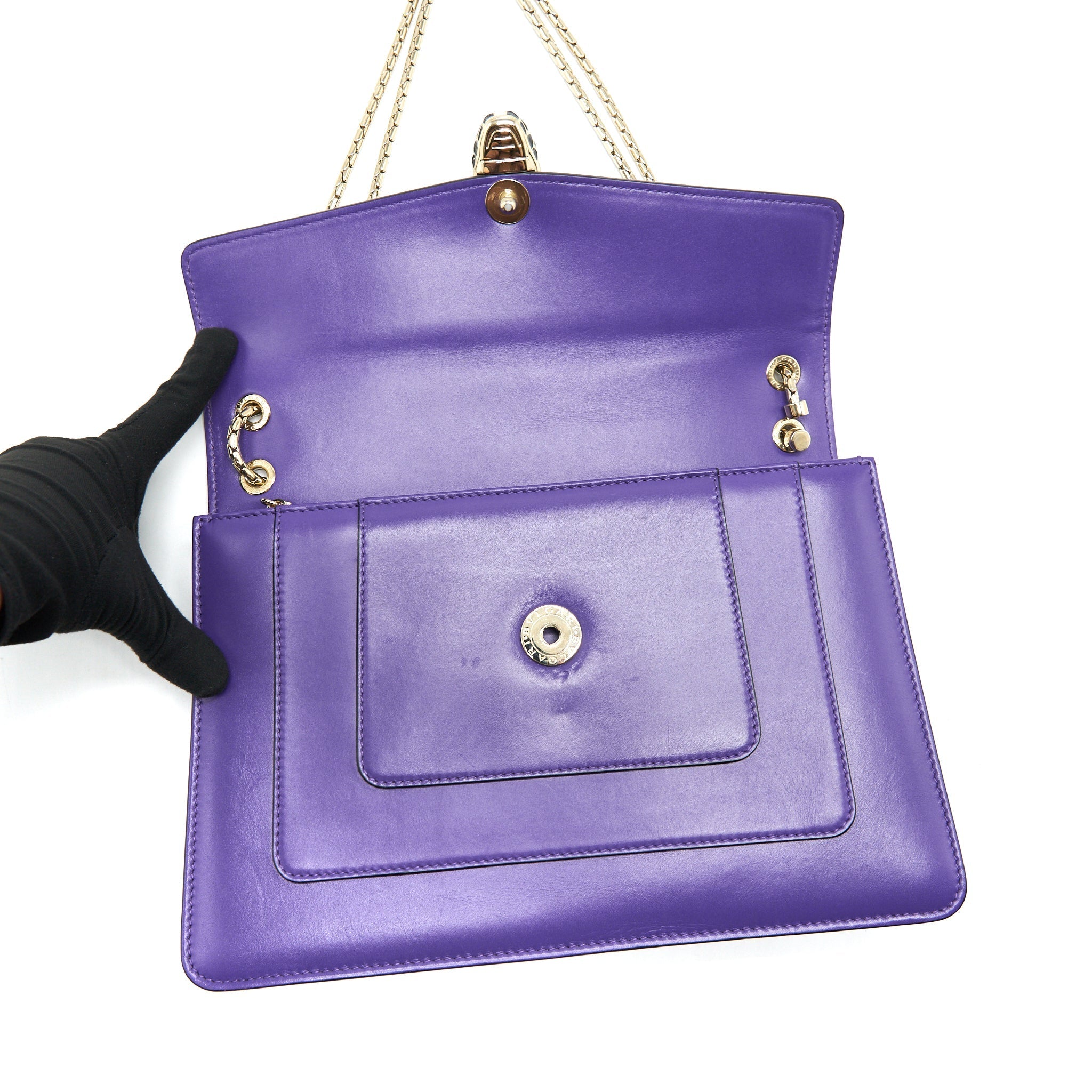BVLGARI SERPENTI FOREVER SHOULDER BAG PURPLE LGHW