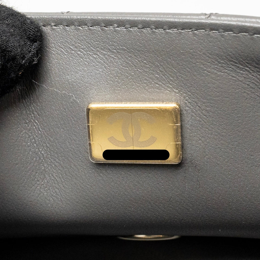 CHANEL MINI RECTANGULAR FLAP BAG LAMBSKIN GREY LGHW (MICROCHIP)