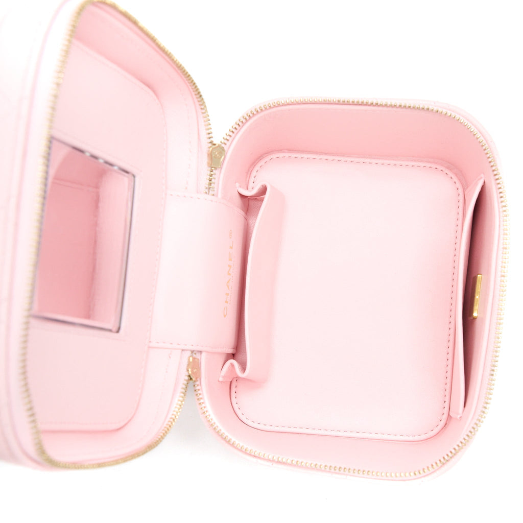 CHANEL 22S TOP HANDLE VANITY BAG CAVIAR LIGHT PINK LGHW (MICROCHIP)