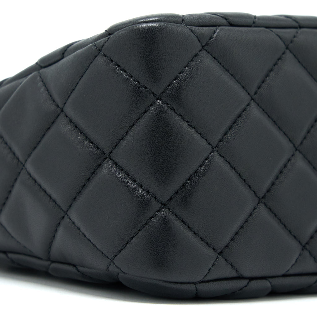CHANEL PEARL CRUSH HOBO BAG LAMBSKIN BLACK GHW (MICROCHIP)