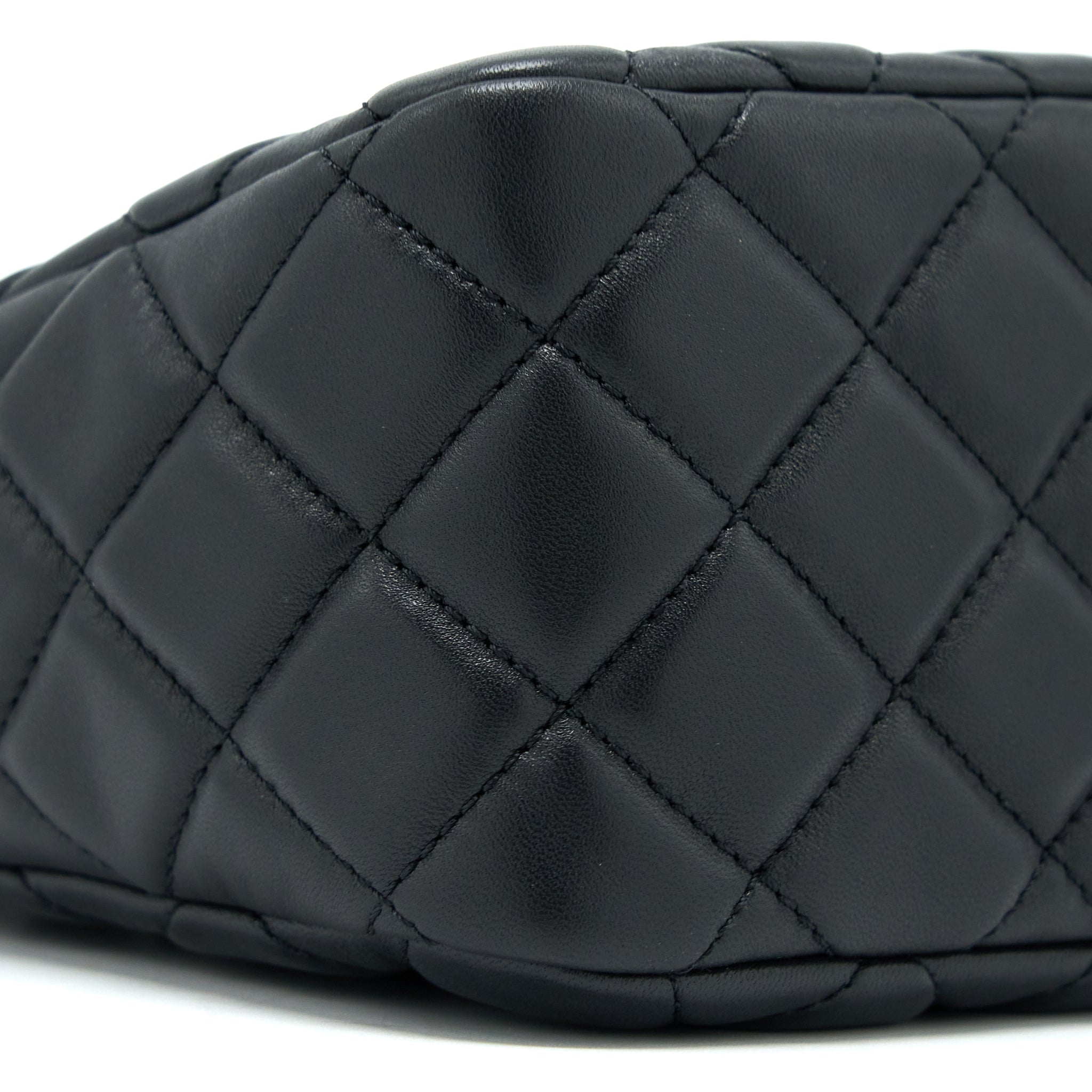 CHANEL PEARL CRUSH HOBO BAG LAMBSKIN BLACK GHW (MICROCHIP)