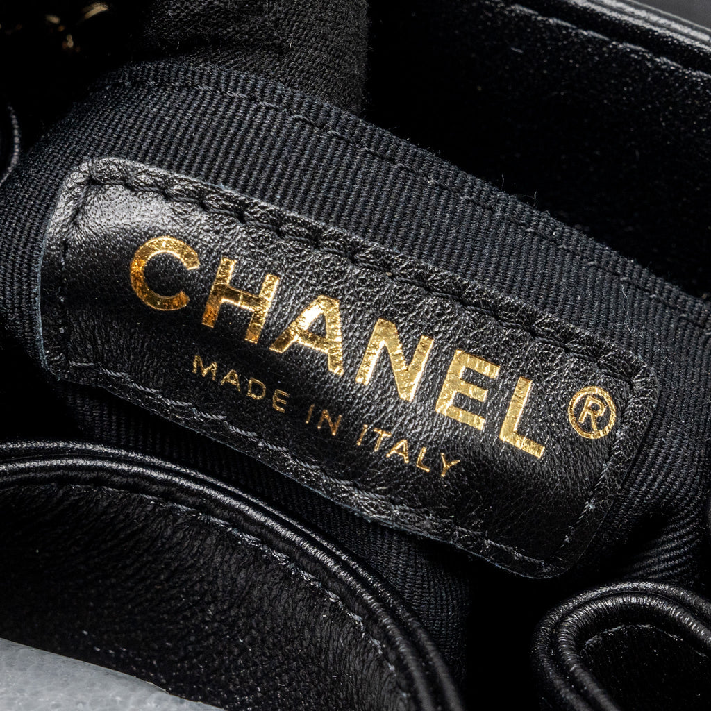 CHANEL 24P MINI DUMA BACKPACK CALFSKIN BLACK LGHW (MICROCHIP)