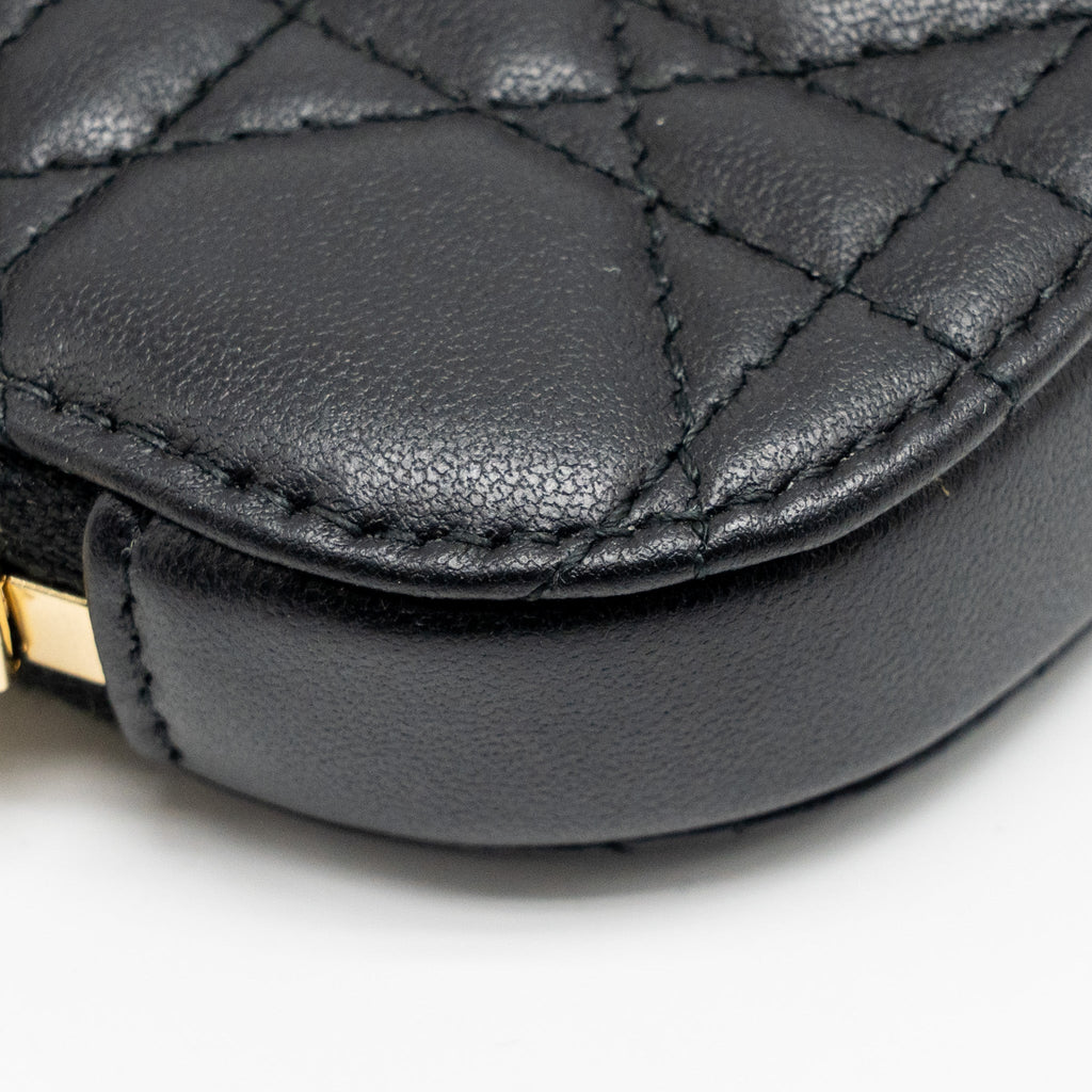 DIOR LADY DIOR CALL’IN DIOR PHONE HOLDER LAMBSKIN BLACK LGHW