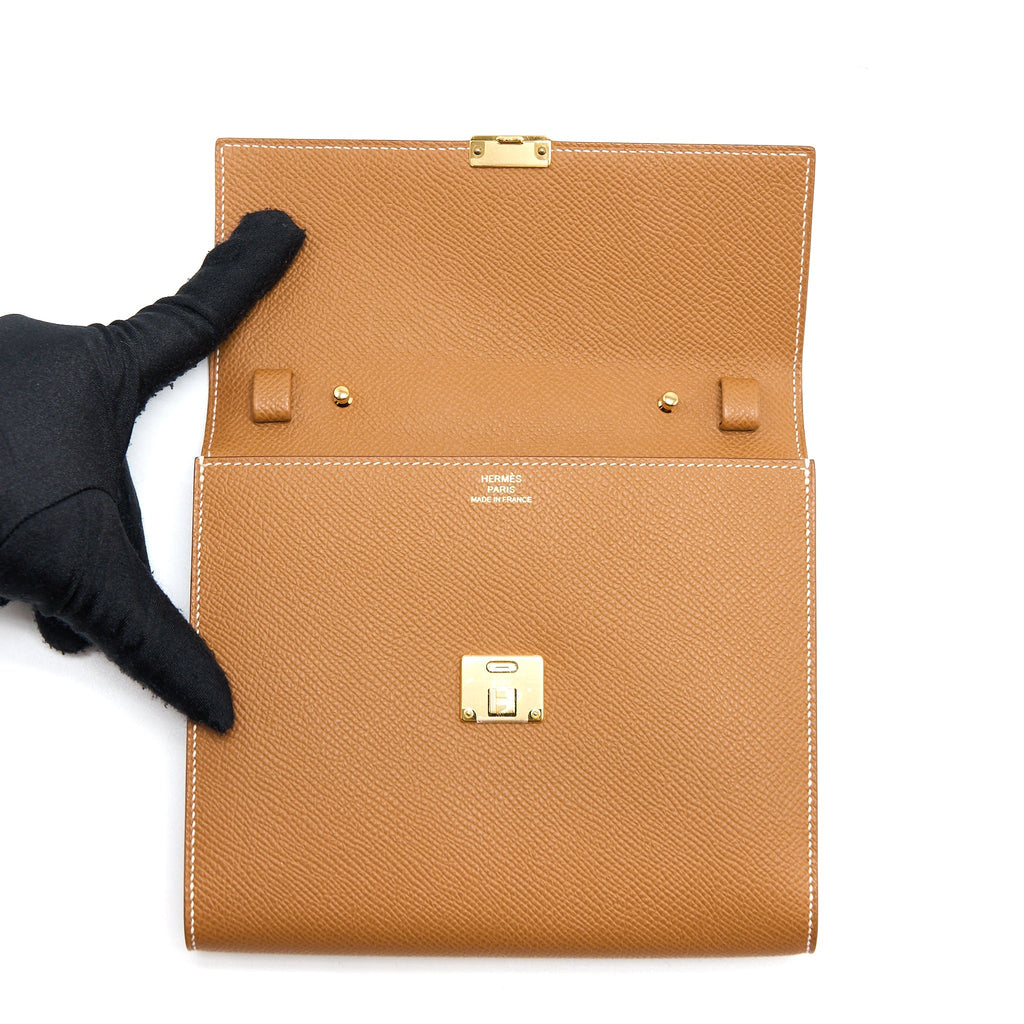 HERMES CLIC 16 WALLET EPSOM GOLD GHW