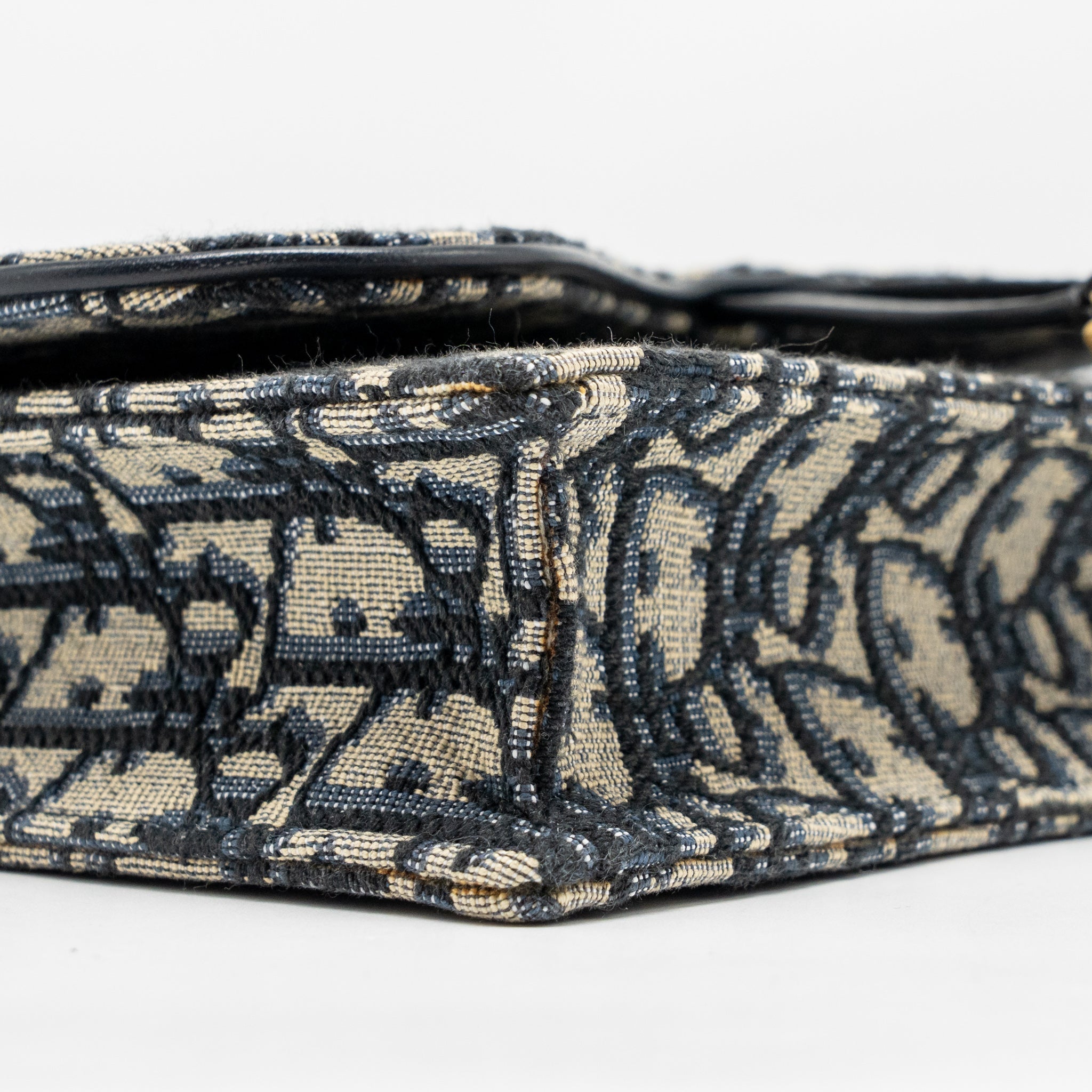 DIOR SADDLE POUCH DIOR OBLIQUE CANVAS BLUE GHW