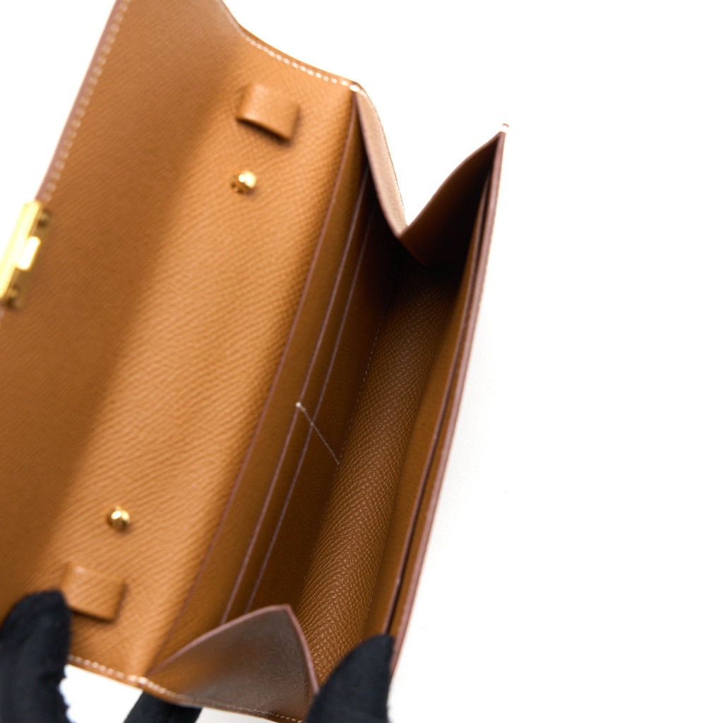 HERMES CLIC 16 WALLET EPSOM GOLD GHW