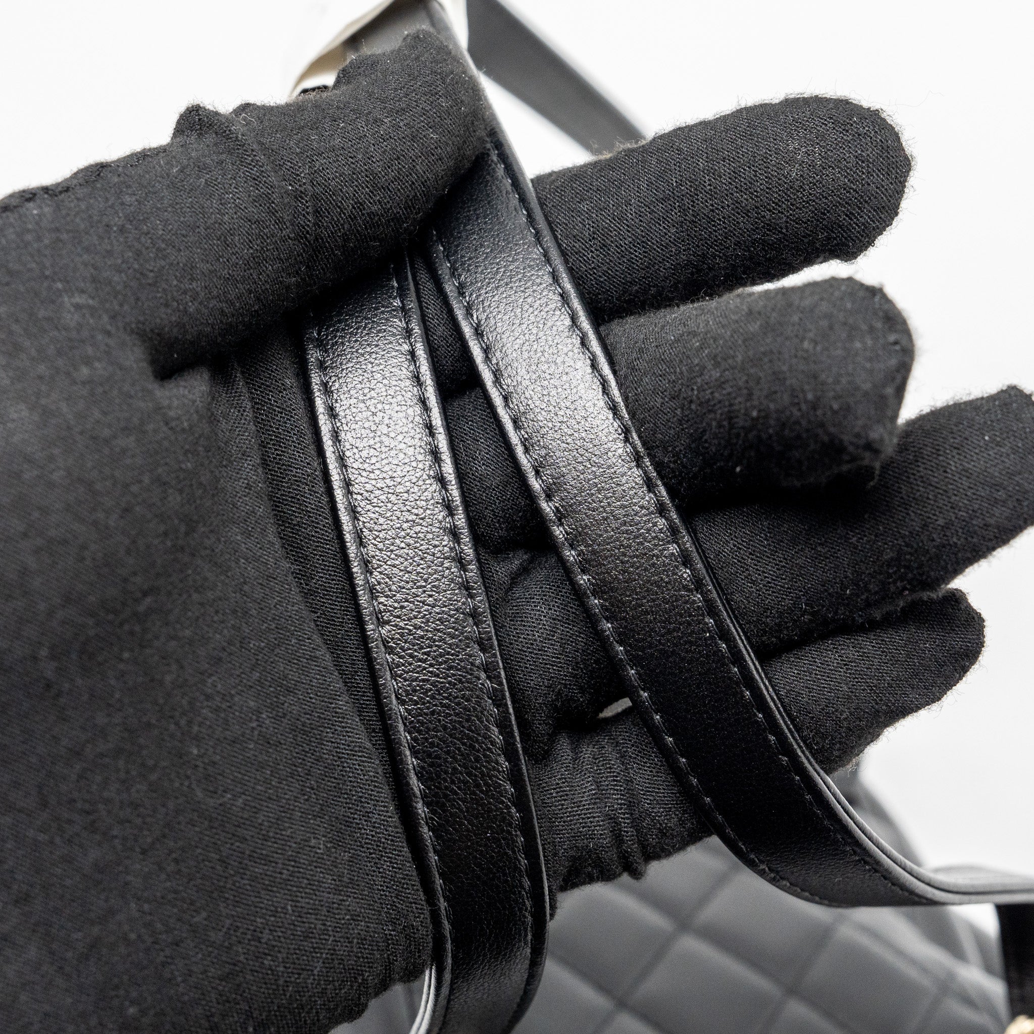 CHANEL 24P MINI DUMA BACKPACK CALFSKIN BLACK LGHW (MICROCHIP)