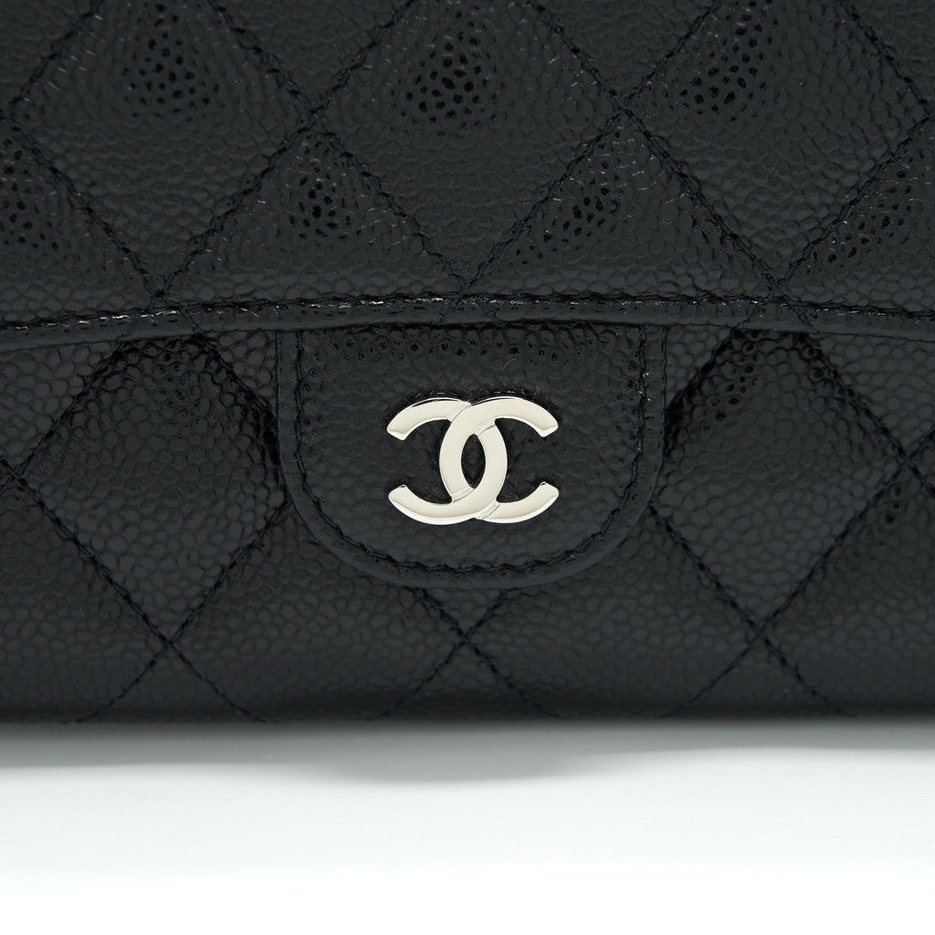 CHANEL FLAP WALLET CAVIAR BLACK SHW