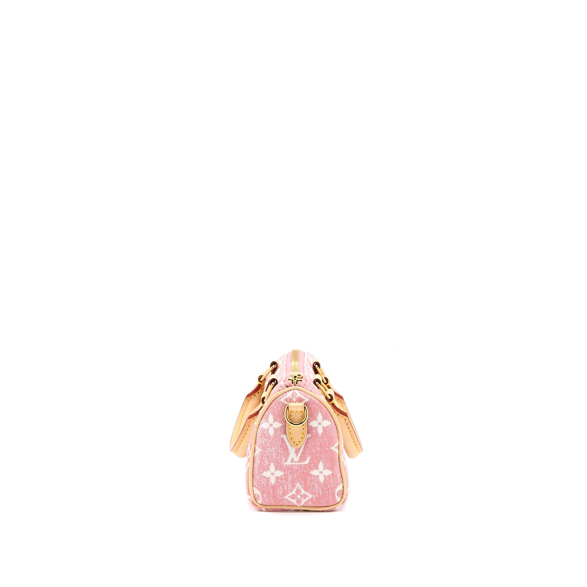 LOUIS VUITTON NANO SPEEDY DENIM MONOGRAM PINK GHW