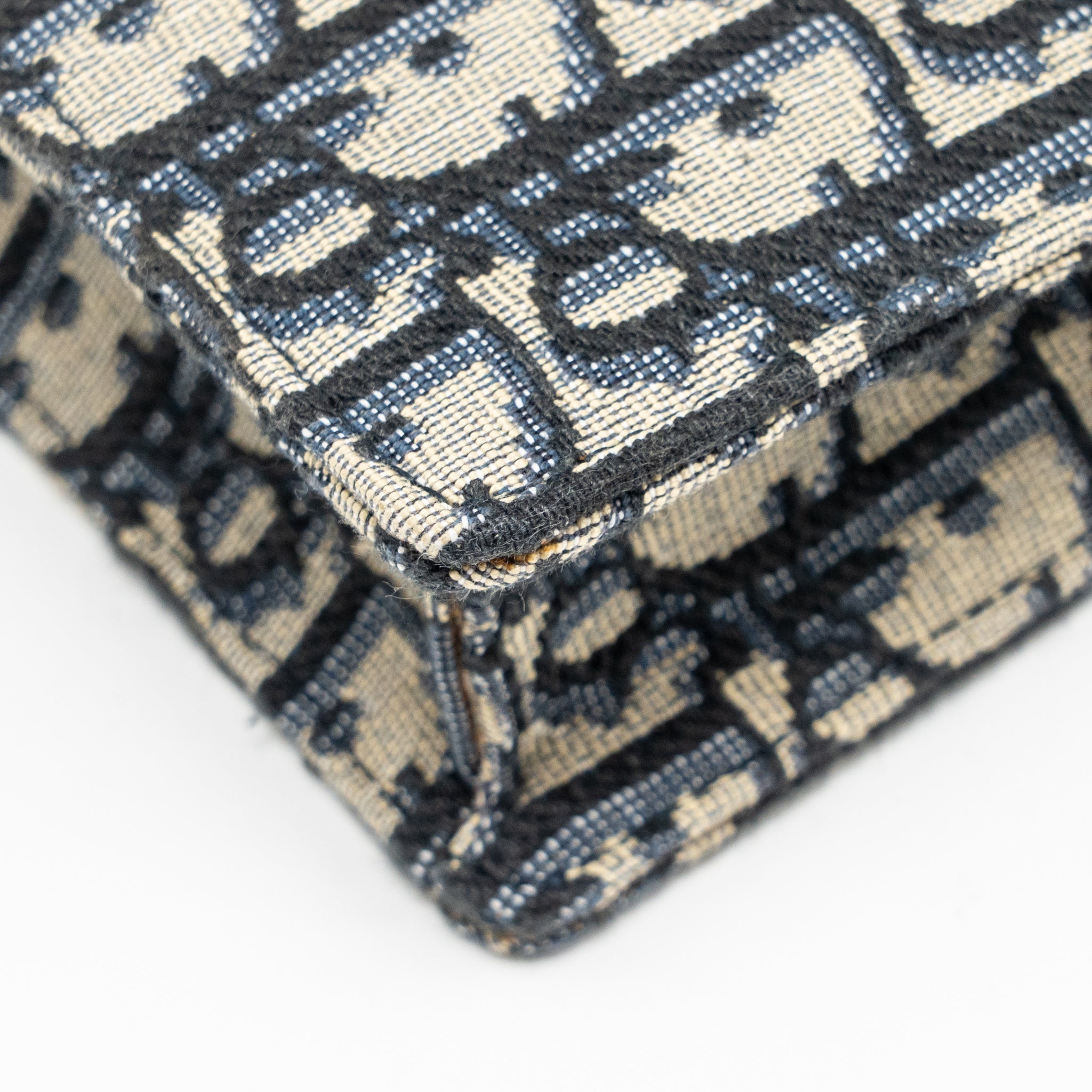 DIOR SADDLE POUCH DIOR OBLIQUE CANVAS BLUE GHW