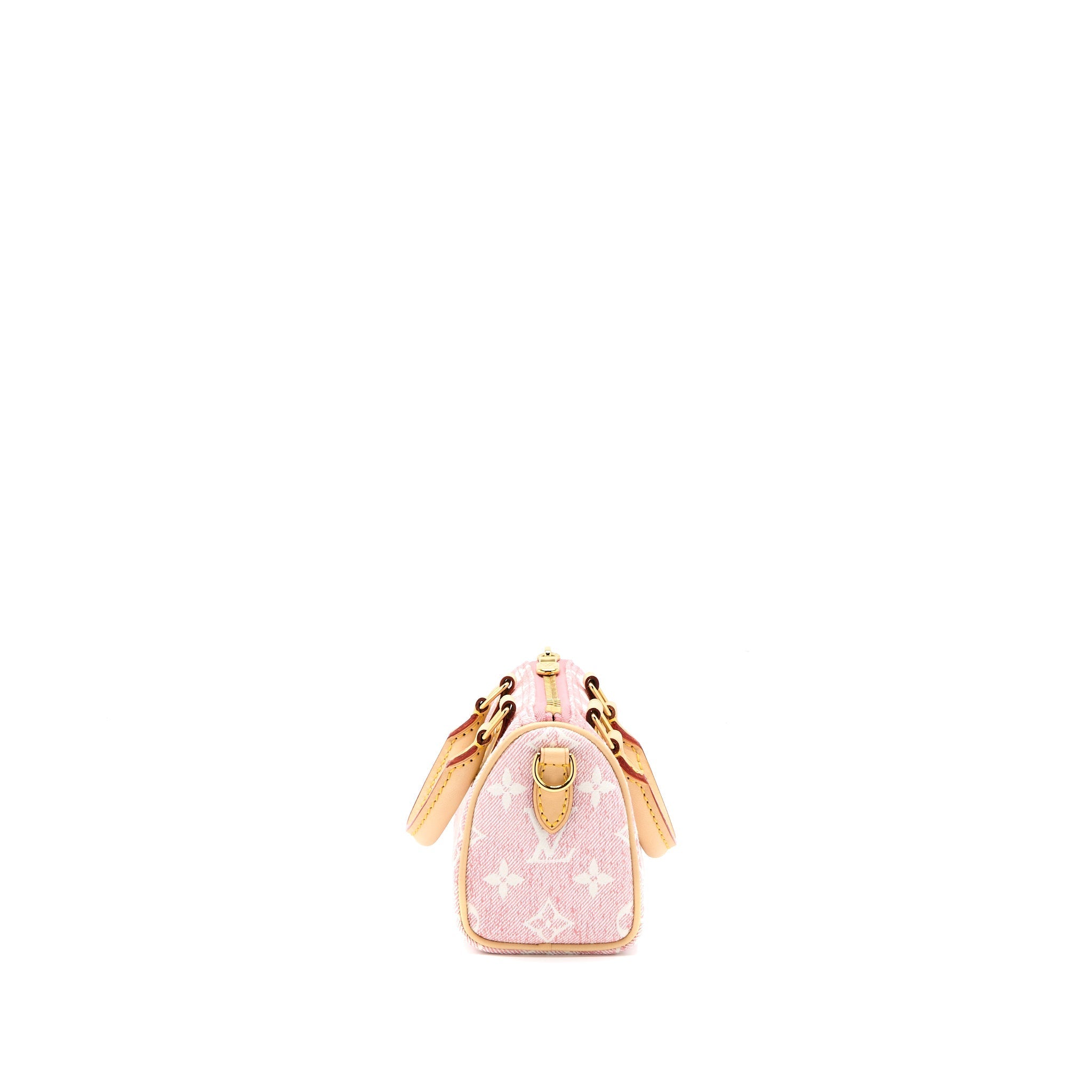 LOUIS VUITTON NANO SPEEDY DENIM MONOGRAM PINK GHW