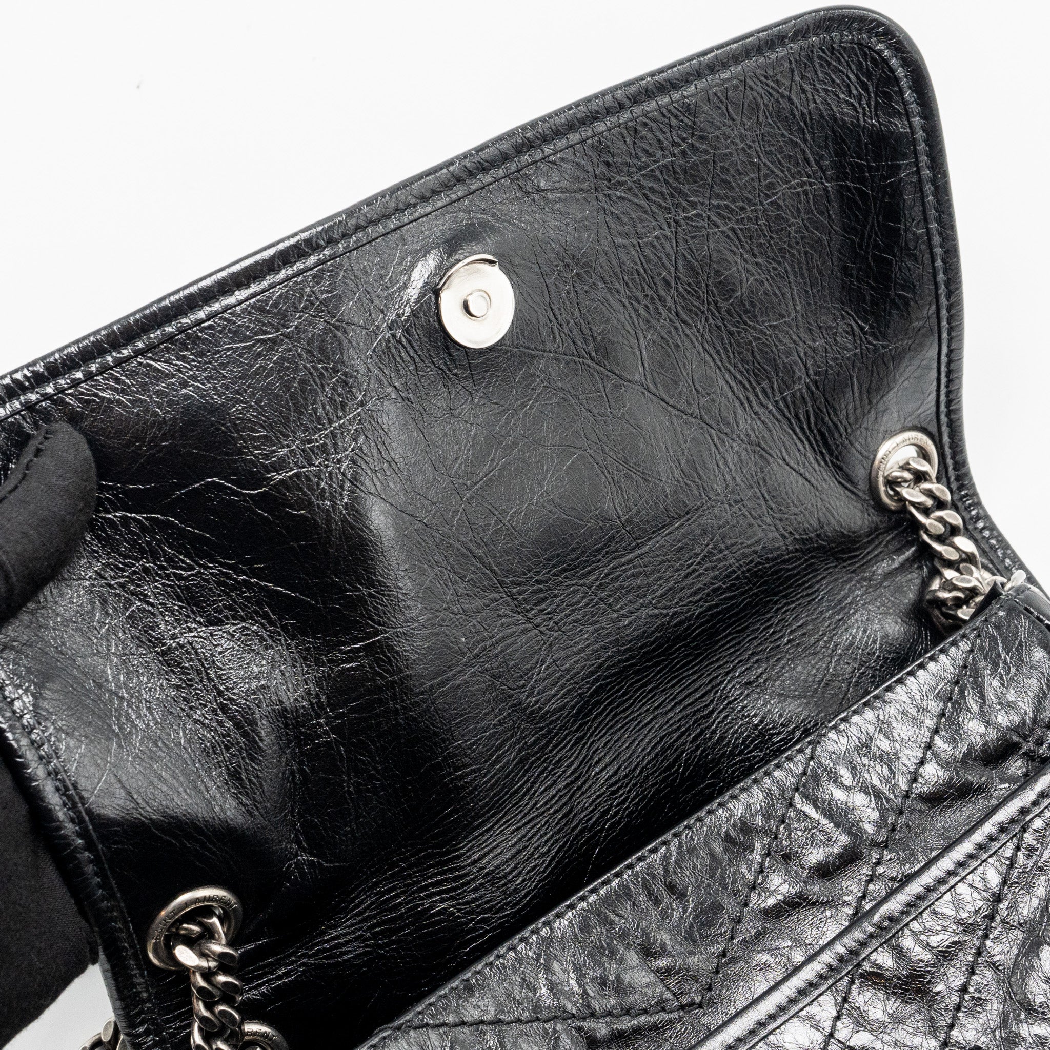 SAINT LAURENT/YSL MEDIUM NIKI CALFSKIN BLACK SHW