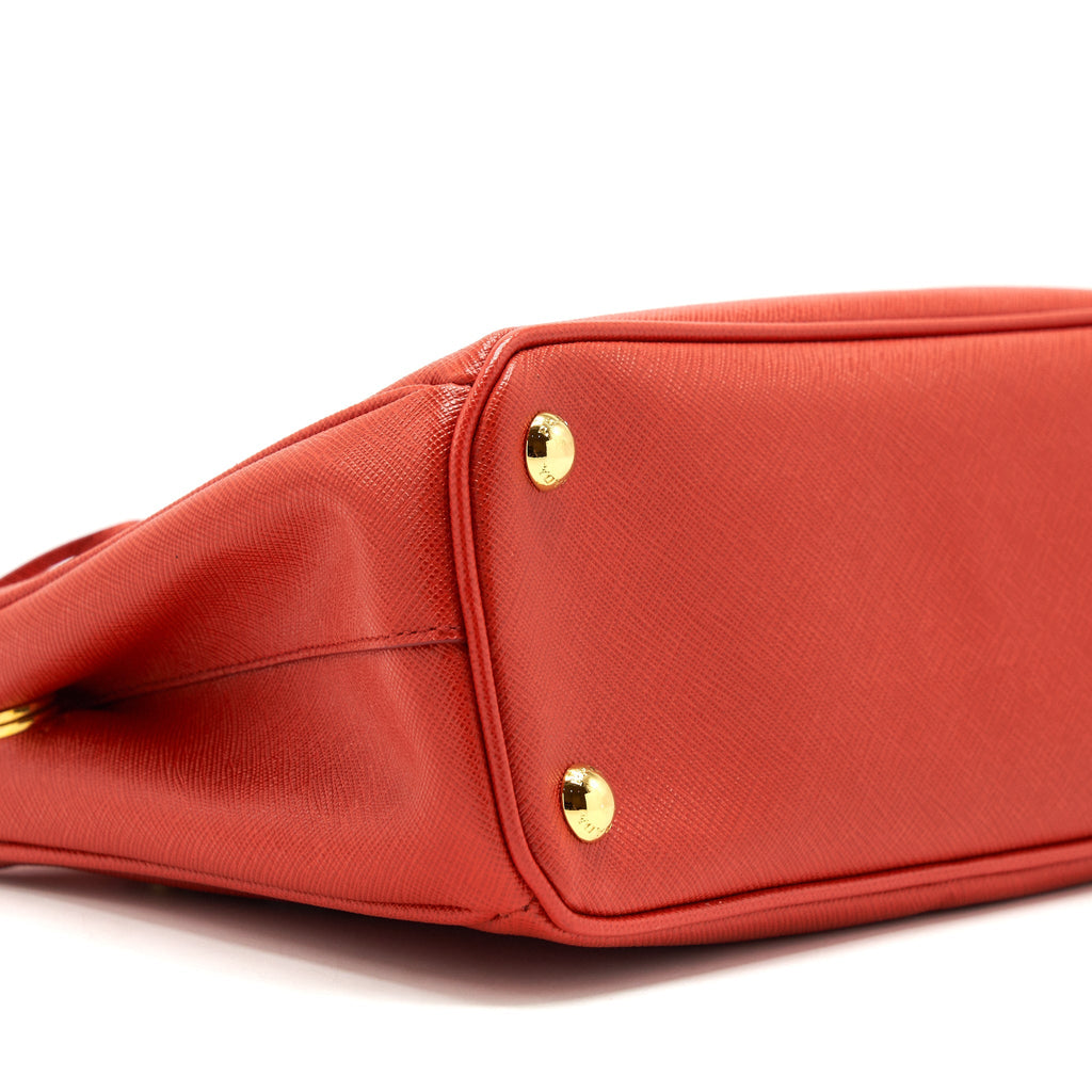 PRADA TOP HANDLE /CROSSBODY TOTE BAG SAFFIANO RED GHW