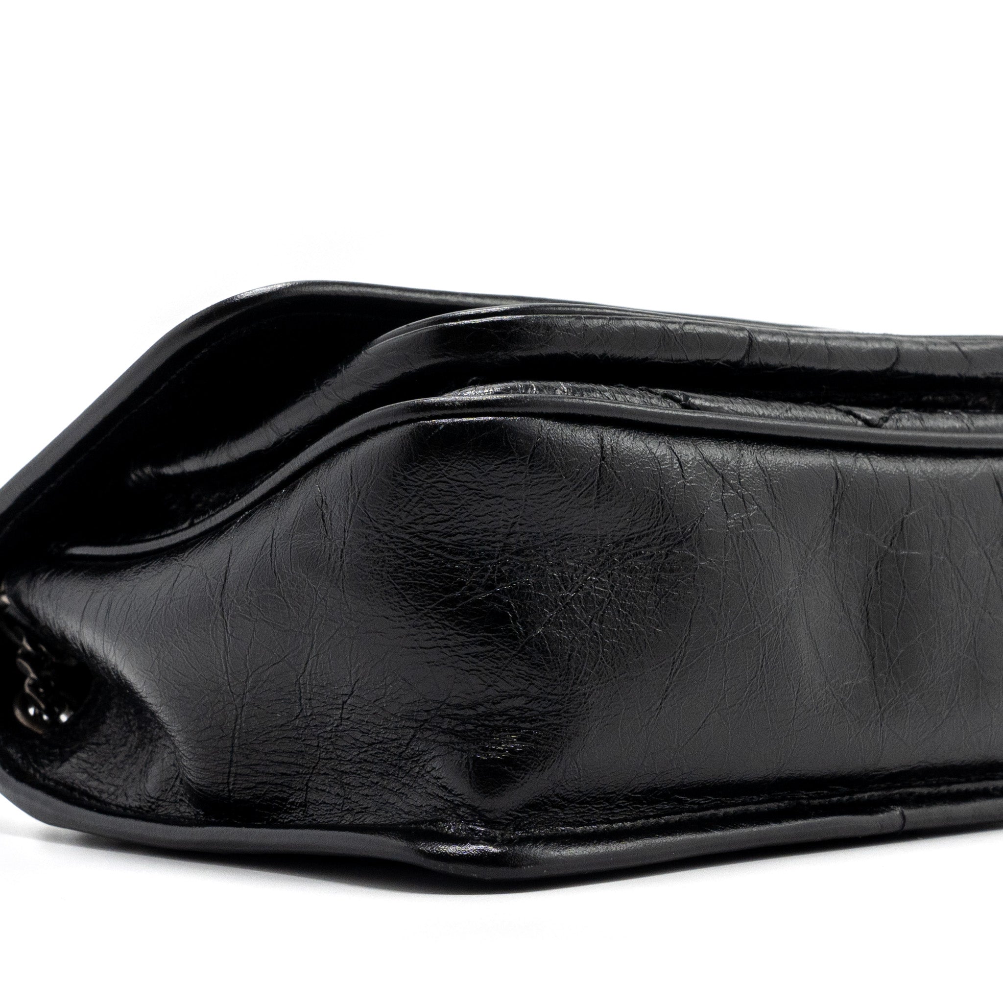 SAINT LAURENT/YSL NIKI BABY BAG VINTAGE CALFSKIN BLACK RUTHENIUM HARDWARE