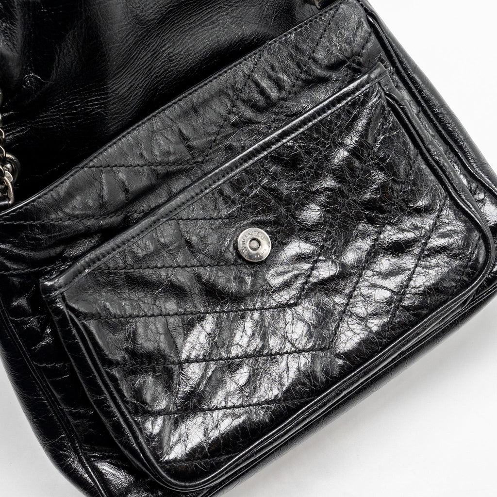 SAINT LAURENT/YSL MEDIUM NIKI CALFSKIN BLACK SHW