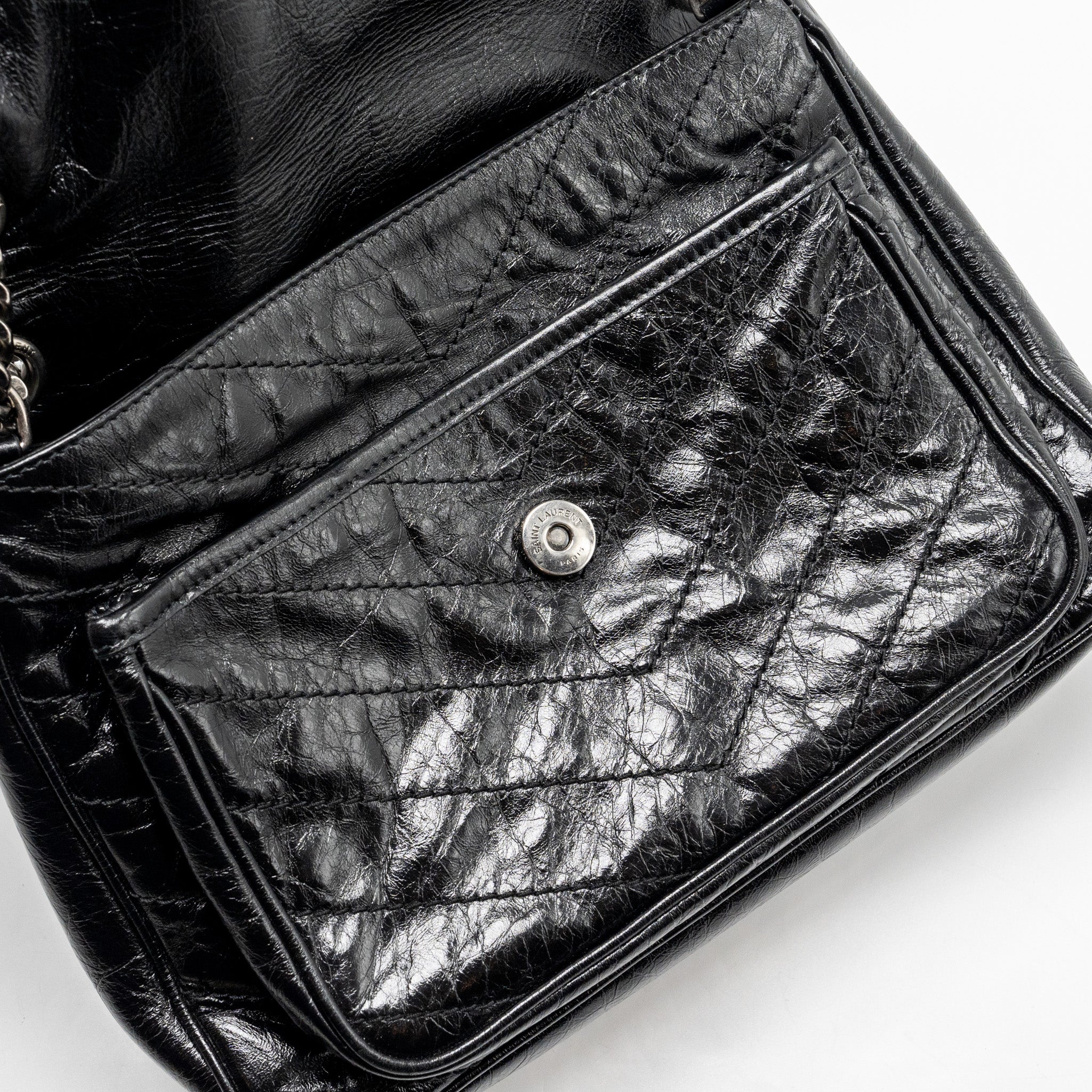 SAINT LAURENT/YSL MEDIUM NIKI CALFSKIN BLACK SHW
