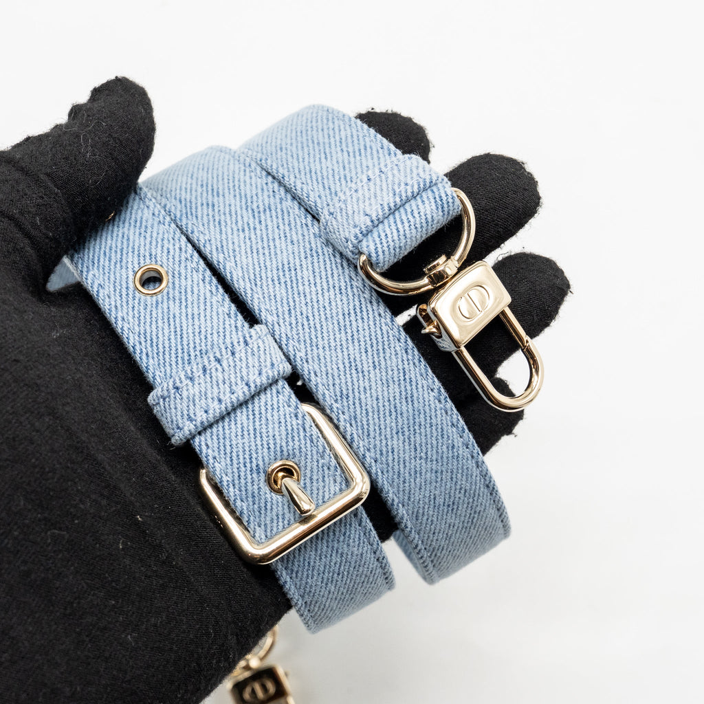 DIOR MEDIUM LADY D-JOY BAG DENIM BLUE LGHW