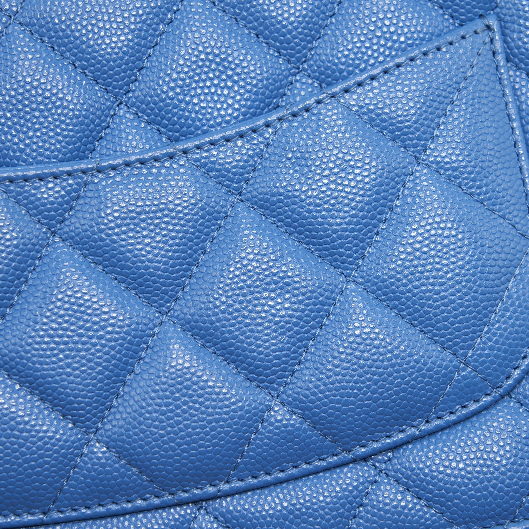 CHANEL CLASSIC WALLET ON CHAIN CAVIAR LIGHT BLUE LGHW