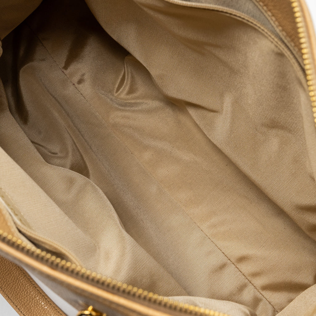 CHANEL VINTAGE TOTE BAG CAVIAR BEIGE GHW
