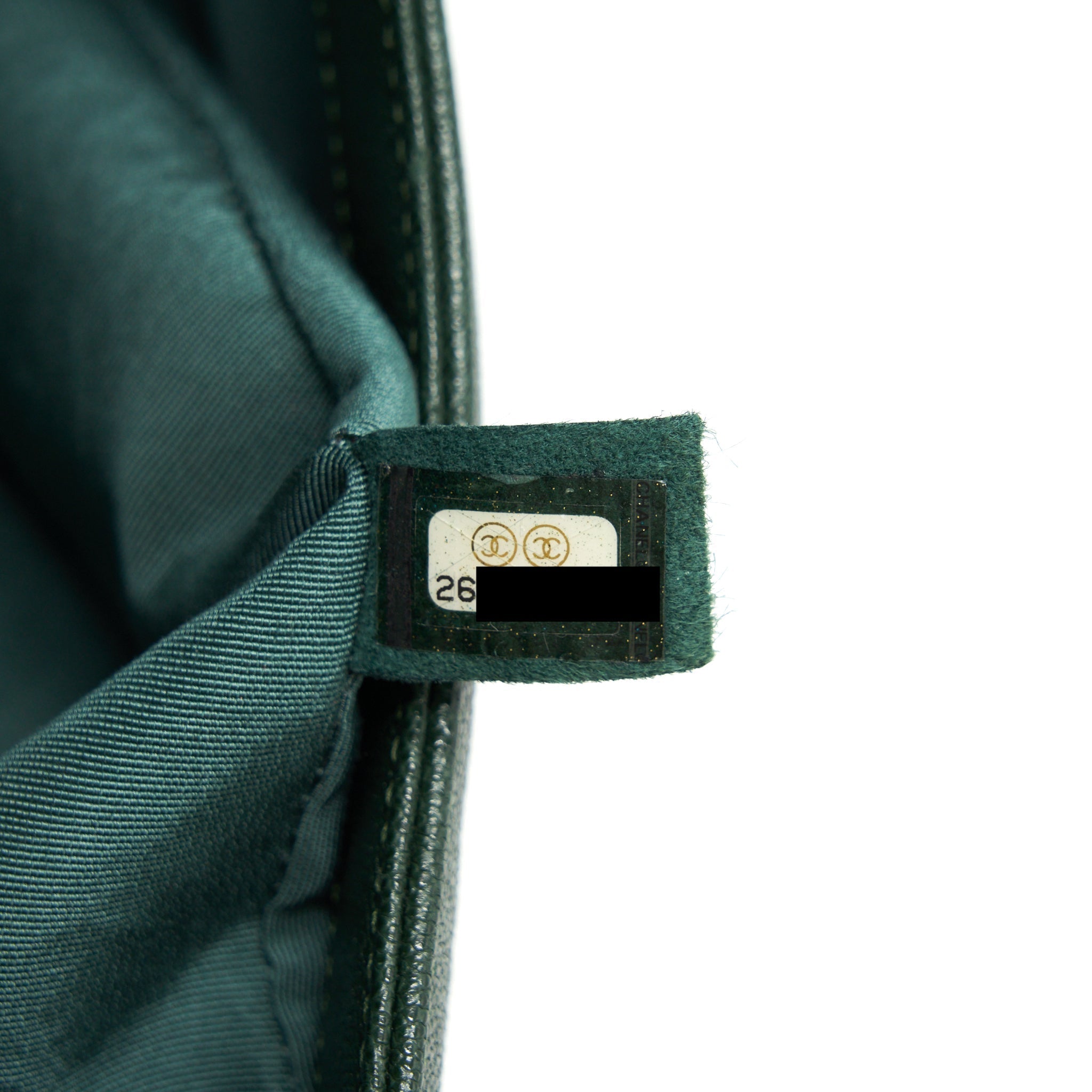CHANEL CHEVRON MEDIUM BOY BAG CAVIAR GREEN BRUSHED GHW