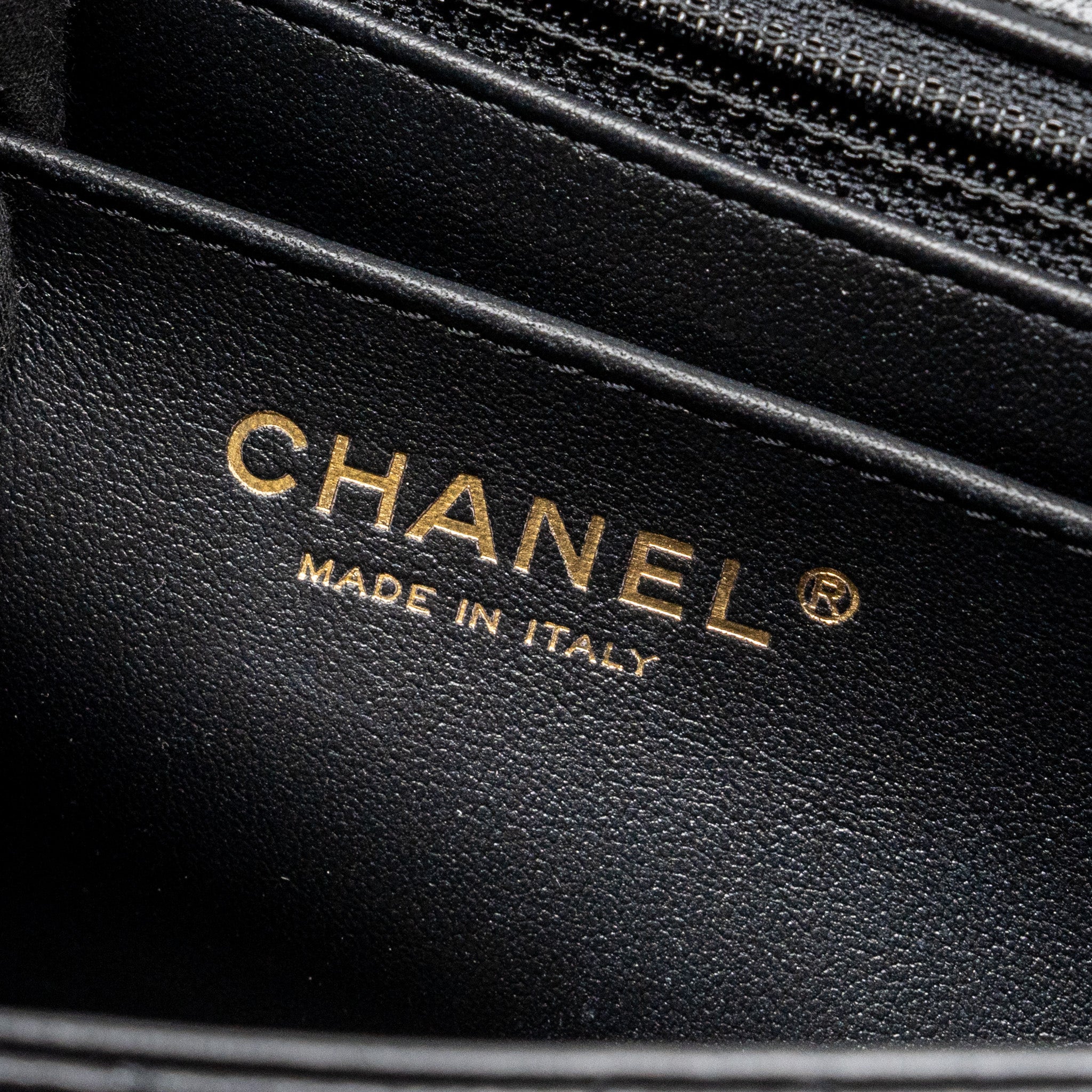 CHANEL CRYSTAL DETAILED TOP HANDLE FLAP BAG LAMBSKIN BLACK GHW (MICROCHIP)