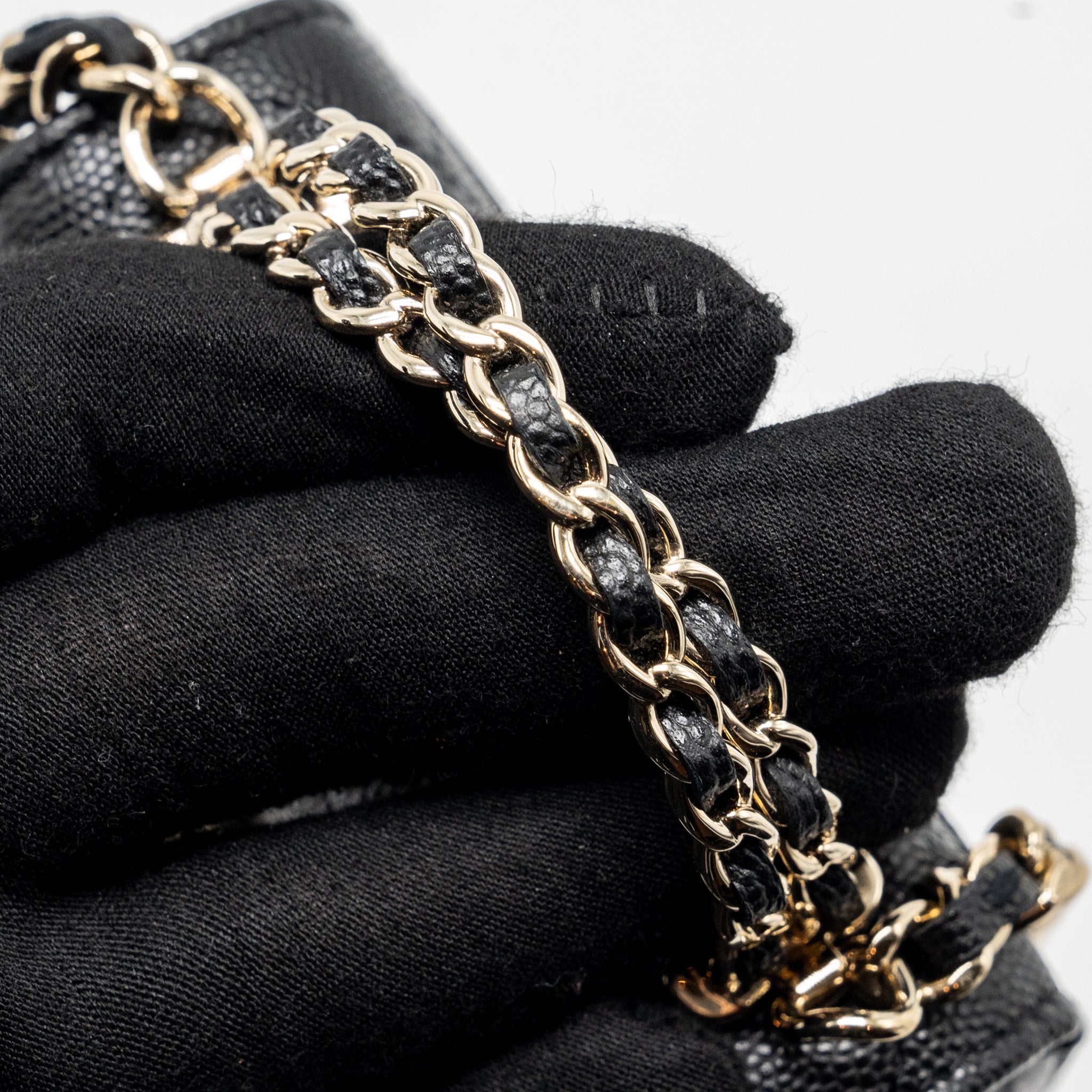 CHANEL MINI TOP HANDLE FLAP BAG CAVIAR BLACK LGHW (MICROCHIP)