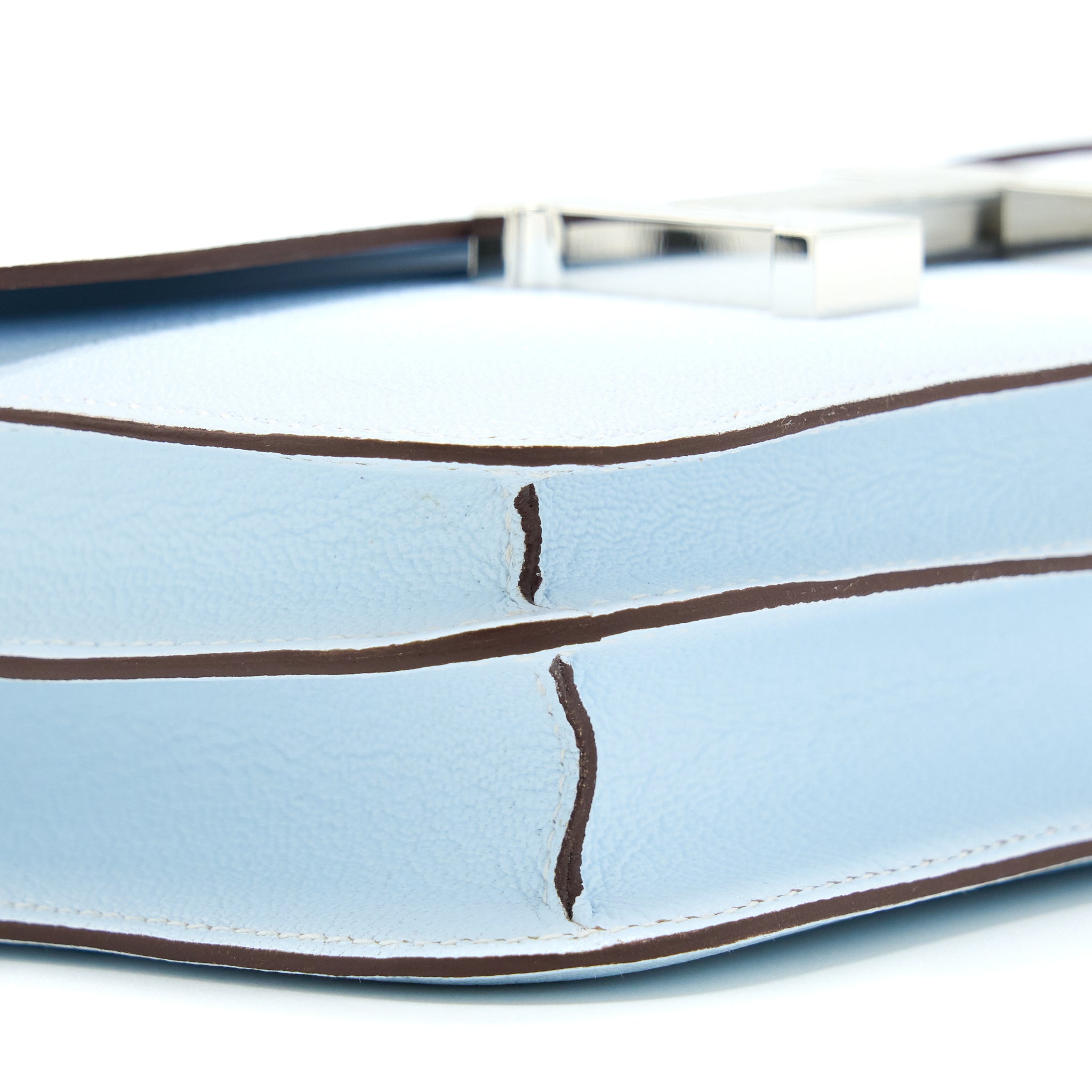 HERMES MINI CONSTANCE CHEVRE MYSORE T0 BLUE BRUME SHW