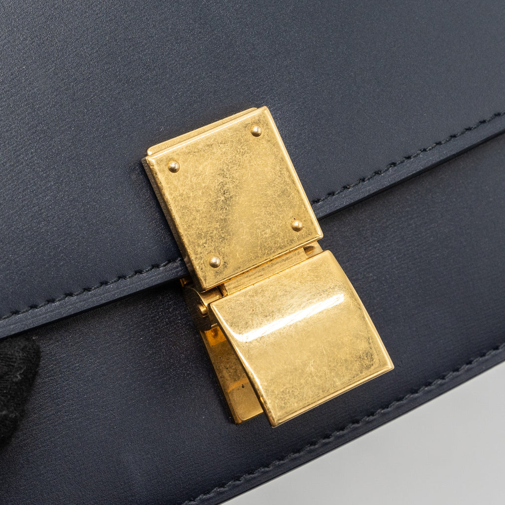 CELINE MINI BOX BAG CALFSKIN DARK BLUE GHW