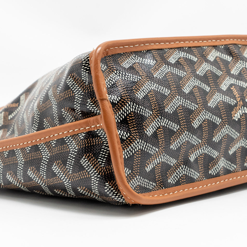GOYARD MINI ANJOU TOTE BAG GOYARDLINE CANVAS / CALFSKIN TAN SHW