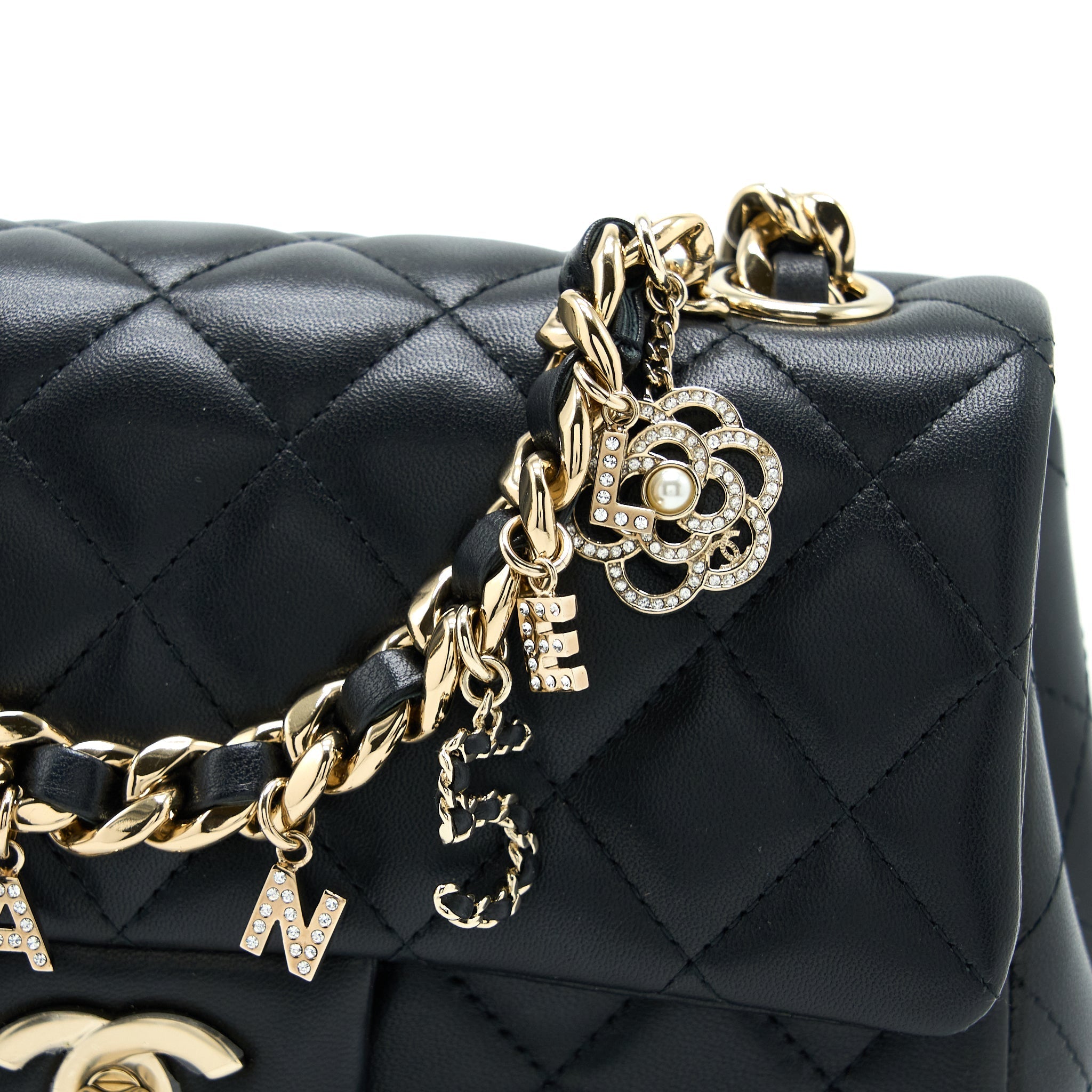 CHANEL MINI RECTANGULAR WITH COCO BAG CHARM LIMITED EDITION LAMBSKIN BLACK LGHW