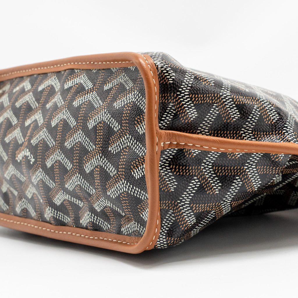 GOYARD MINI ANJOU TOTE BAG GOYARDLINE CANVAS / CALFSKIN TAN SHW