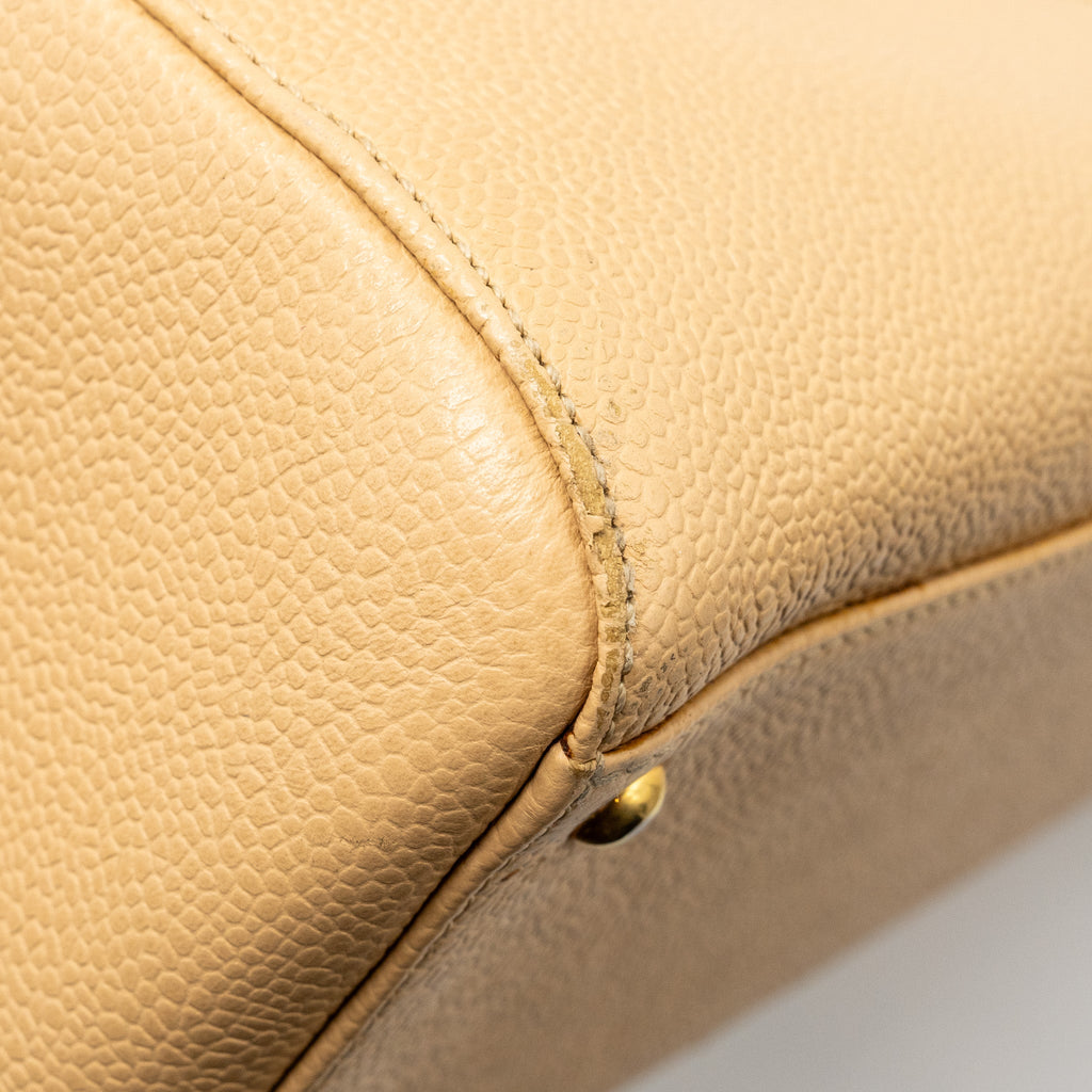 CHANEL VINTAGE TOTE BAG CAVIAR BEIGE GHW