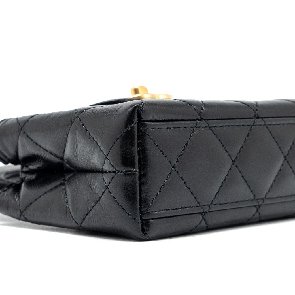 CHANEL 24P MINI NANO KELLY SHOPPER CALFSKIN BLACK GHW(MICROCHIP)