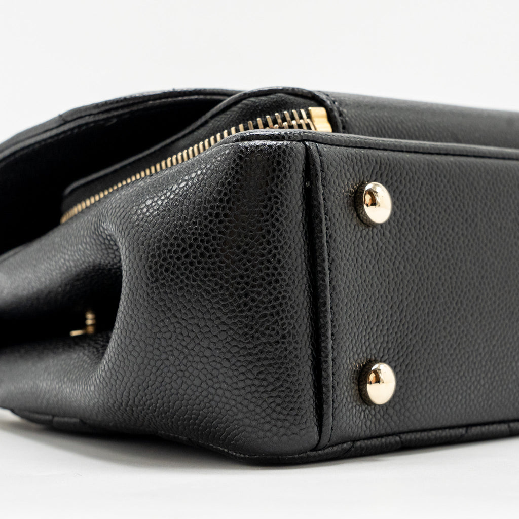 CHANEL SMALL BUSINESS AFFINITY CAVIAR BLACK LGHW (MICROCHIP)