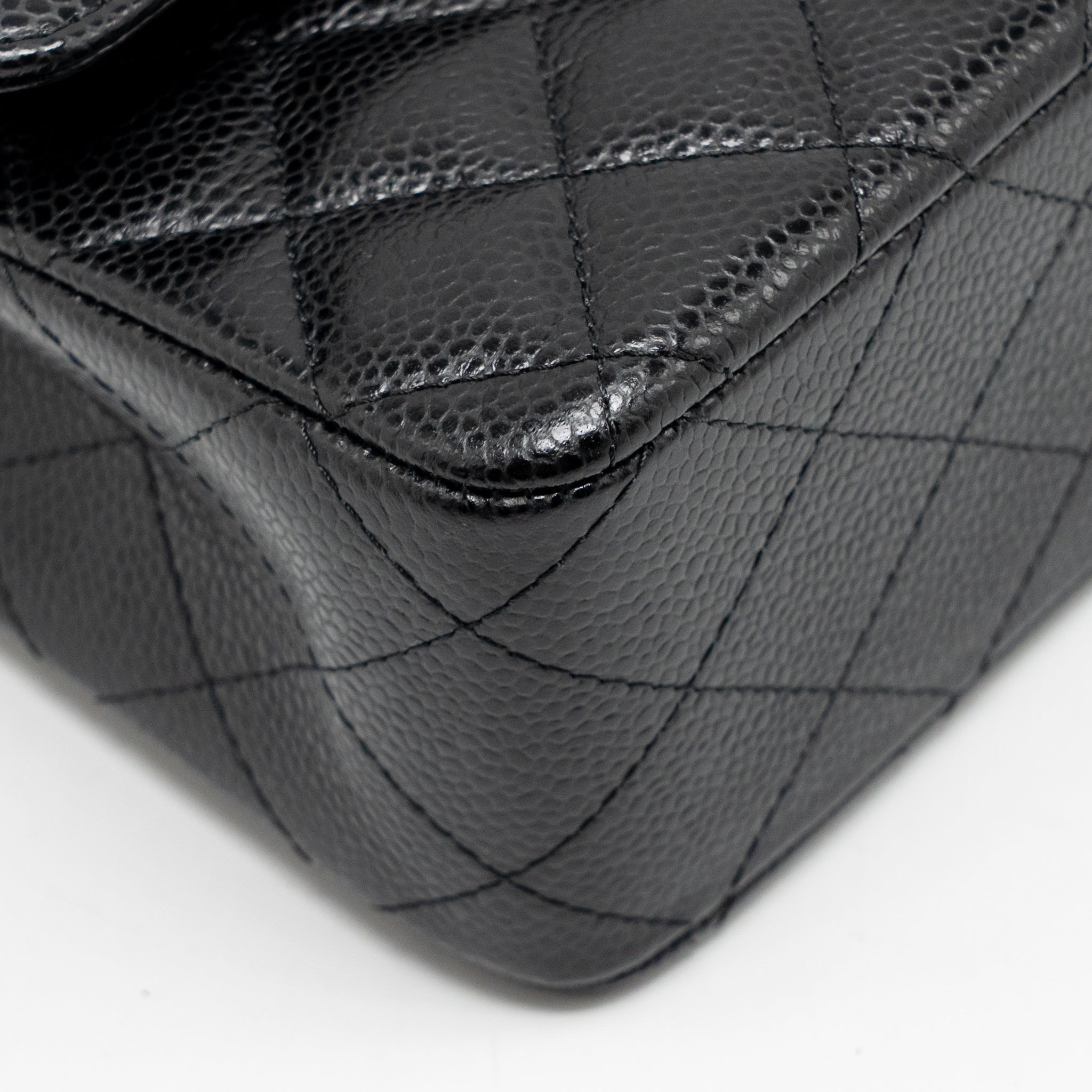 CHANEL MEDIUM CLASSIC DOUBLE FLAP BAG CAVIAR BLACK SHW