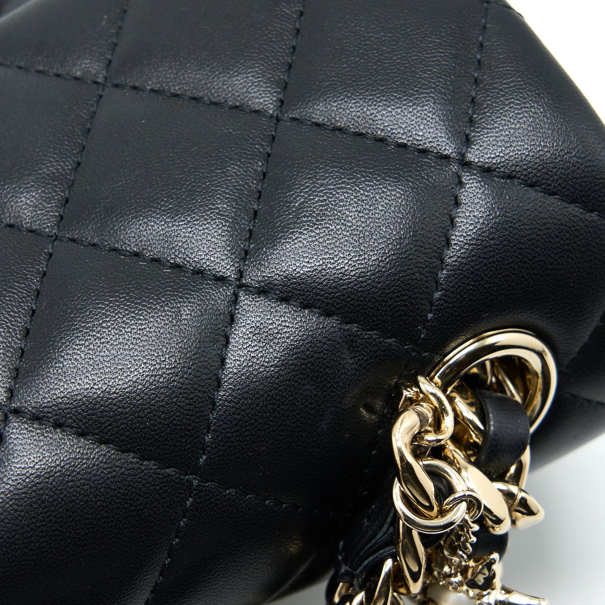 CHANEL MINI RECTANGULAR WITH COCO BAG CHARM LIMITED EDITION LAMBSKIN BLACK LGHW
