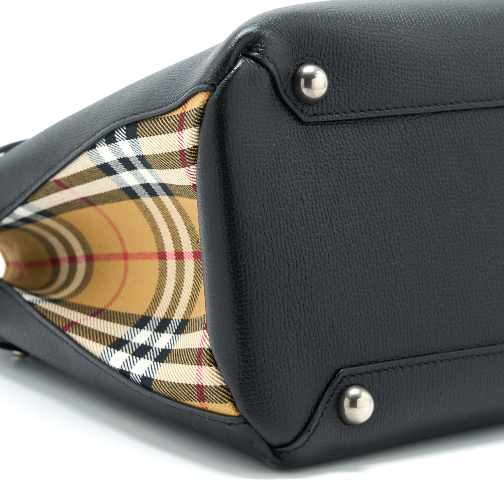 BURBERRY THE MEDIUM BANNER BAG CALFSKIN BLACK/MULTICOLOUR SHW