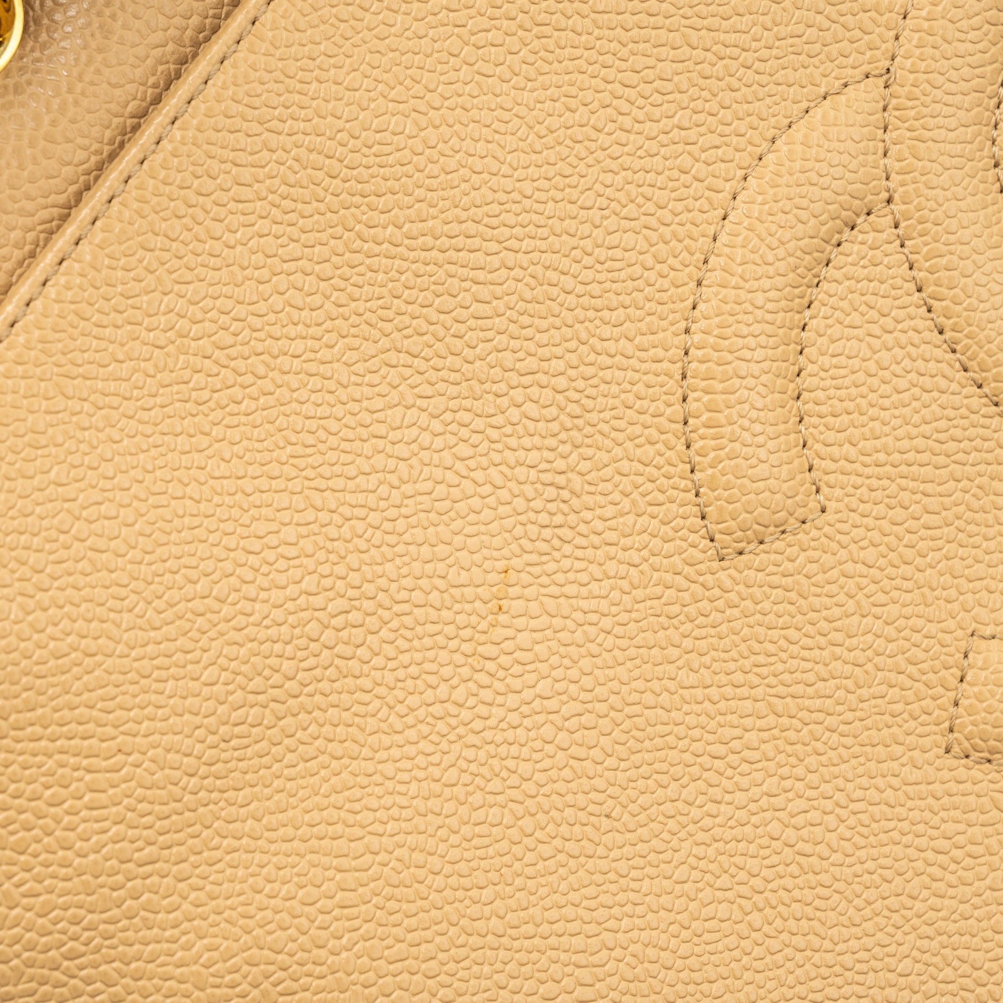 CHANEL VINTAGE TOTE BAG CAVIAR BEIGE GHW