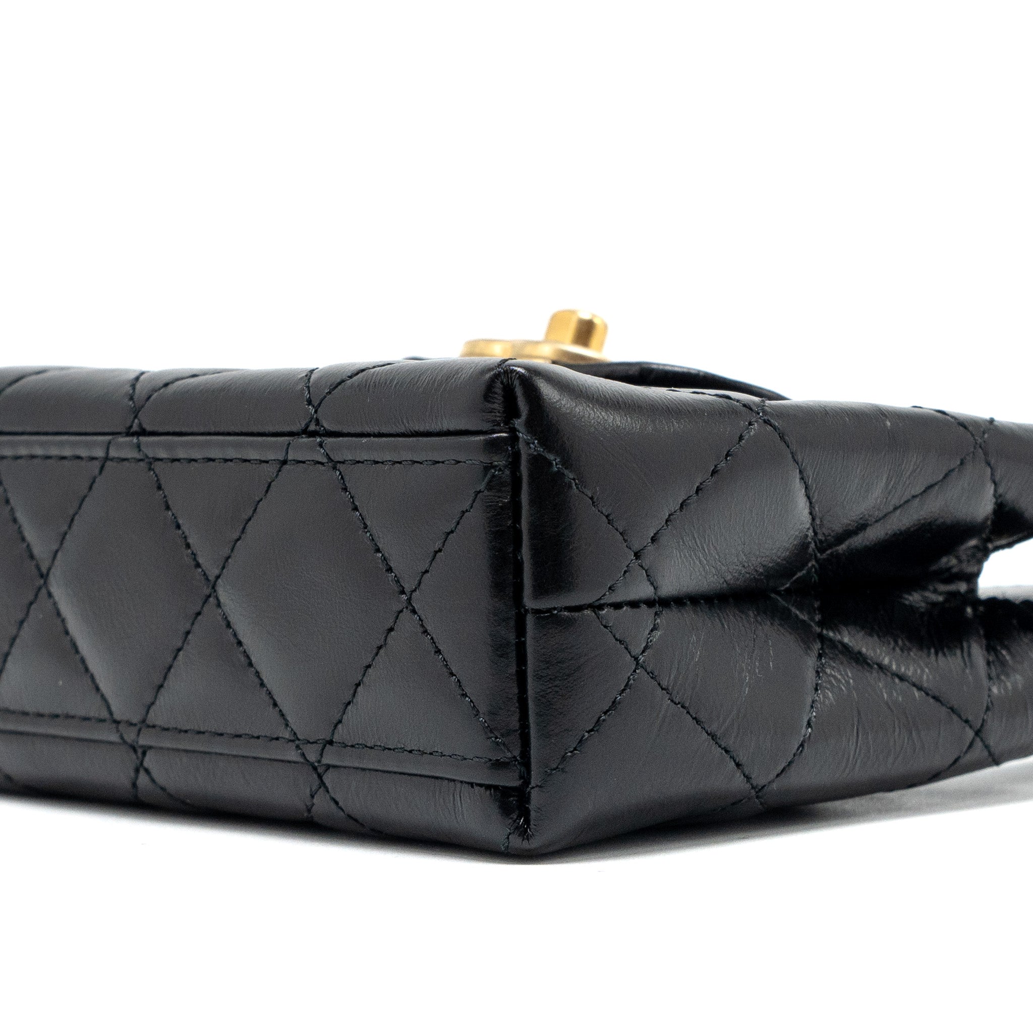 CHANEL 24P MINI NANO KELLY SHOPPER CALFSKIN BLACK GHW(MICROCHIP)