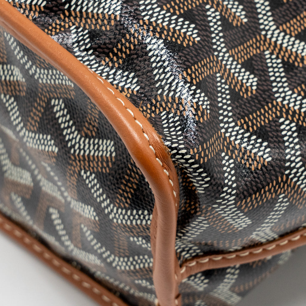 GOYARD MINI ANJOU TOTE BAG GOYARDLINE CANVAS / CALFSKIN TAN SHW
