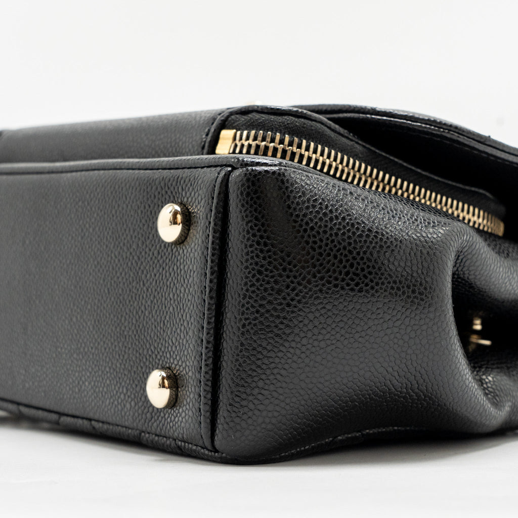 CHANEL SMALL BUSINESS AFFINITY CAVIAR BLACK LGHW (MICROCHIP)